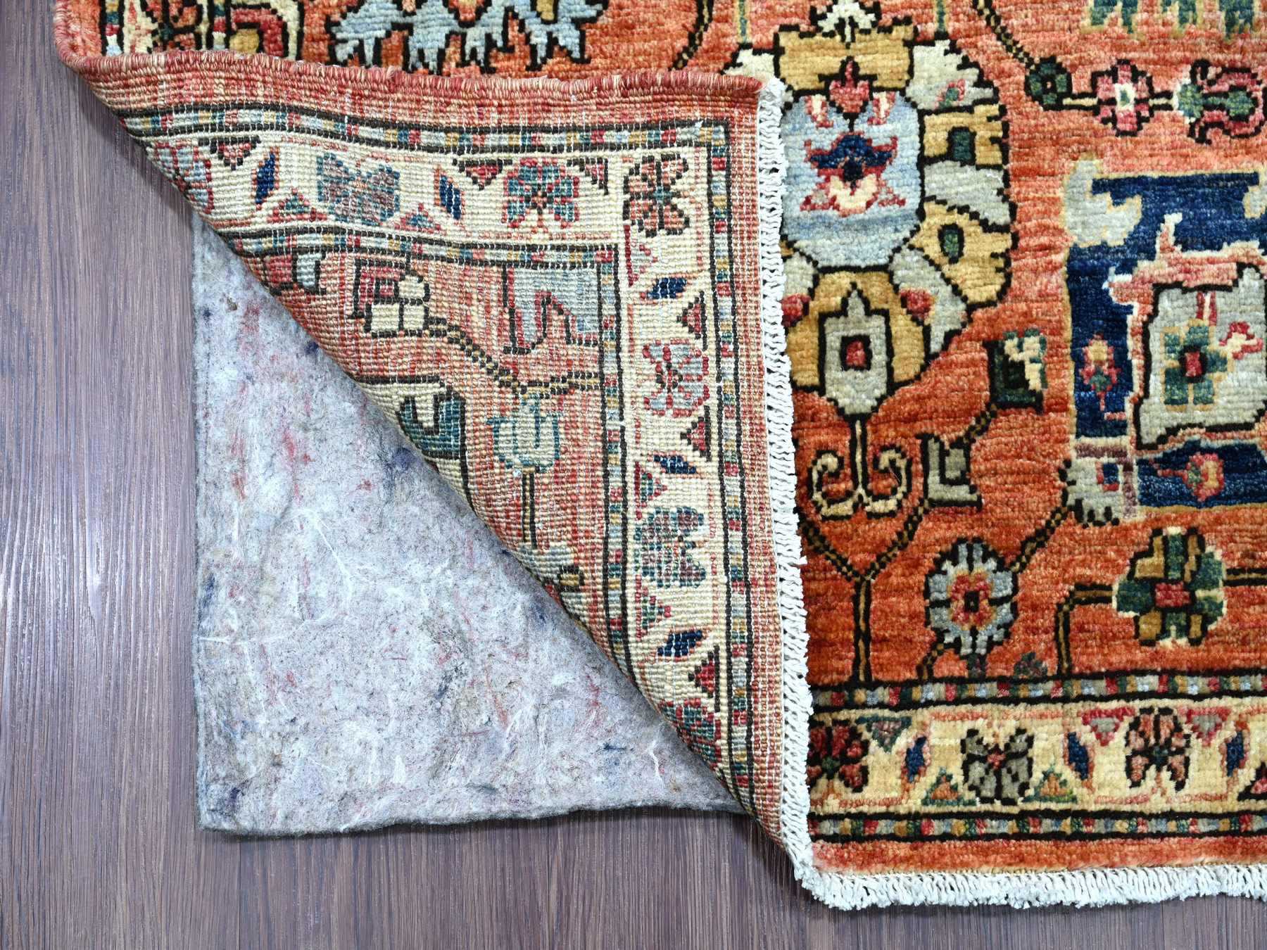 2'8"x19' Coral Red, Northwest Persian All Over Design, Aryana Grade, Hand Knotted, Vegetable Dyes, Soft Pile, High Mountain Wool, Densely Woven, XL Runner, Oriental Rug HR21317 - Image 2