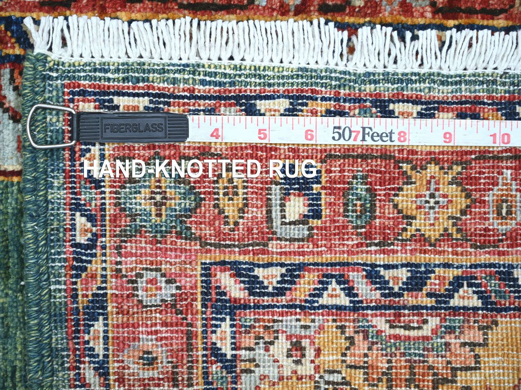 2'5"x13'9" Bottle Green, Tabriz with Peacocks, Persian Design, Aryana Grade, Soft Pile, Hand Knotted, High Mountain Wool, Vegetable Dyes, Densely Woven, Runner, Oriental Rug HR21323 - Image 6