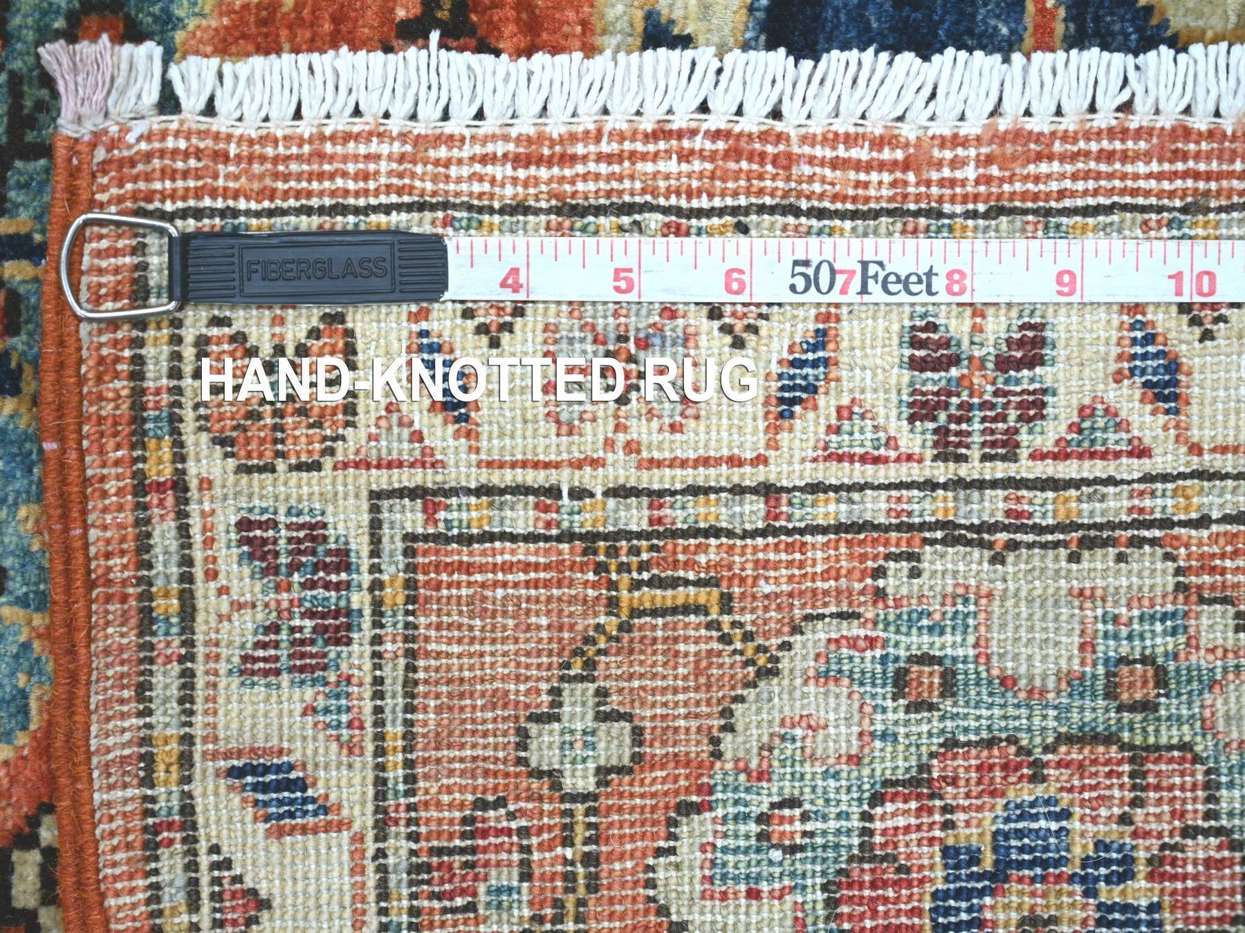 2'7"x14'5" Rust Orange, Northwest Persian All Over Design, Aryana Grade, Hand Knotted, Vegetable Dyes, Soft Pile, High Mountain Wool, Densely Woven, Runner, Oriental Rug HR21325 - Image 6