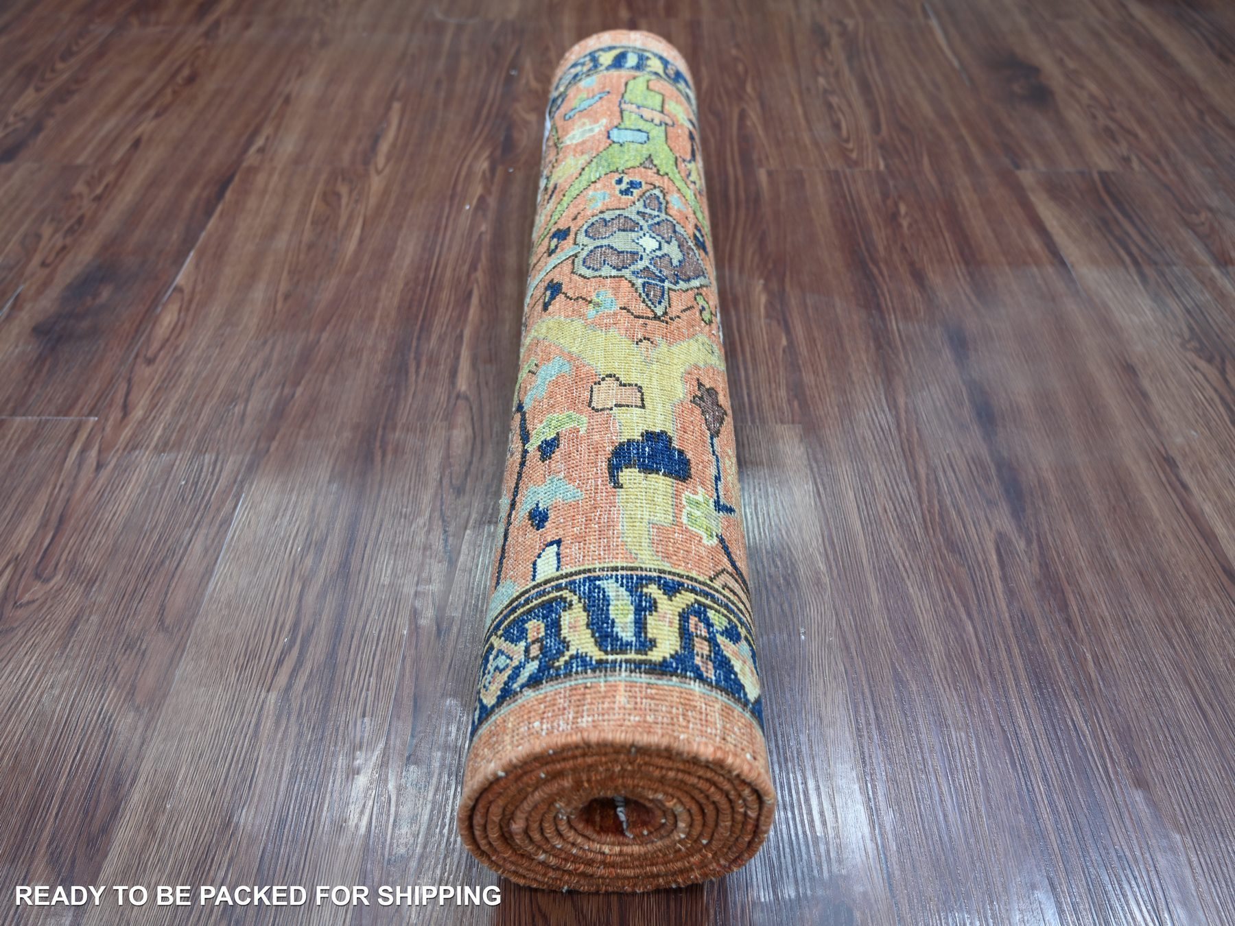 2'10"x9'5" Coral Red, Peshawar with Bijar Garus Design, Hand Knotted, High Mountain Wool, Aryana Grade, Soft Pile, Vegetable Dyes, Densely Woven, Runner, Oriental Rug HR21328 - Image 4