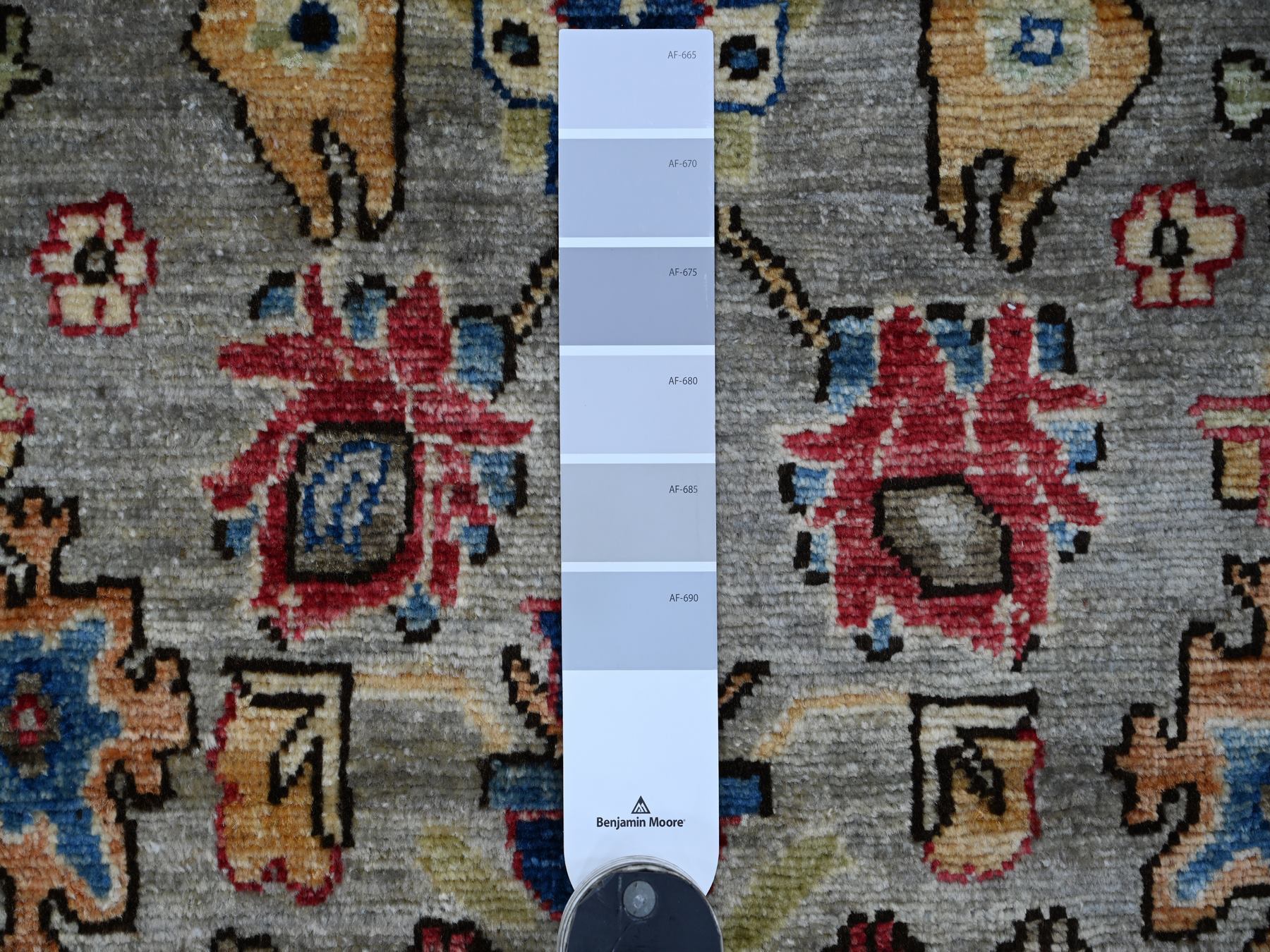 3'x15'9" Spanish Gray, Heriz All Over Design, Aryana Collection, Vegetable Dyes, Hand Knotted, Soft Pile, High Mountain Wool, Densely Woven, XL Runner, Oriental Rug HR21329 - Image 3