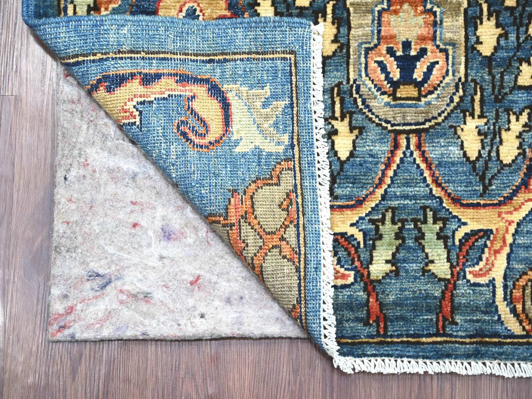 2'8"x14'3" Carolina Blue, Bijar Garus Design, High Mountain Wool, Aryana Grade, Hand Knotted, Soft Pile, Vegetable Dyes, Densely Woven, Runner, Oriental Rug HR21375 - Image 2