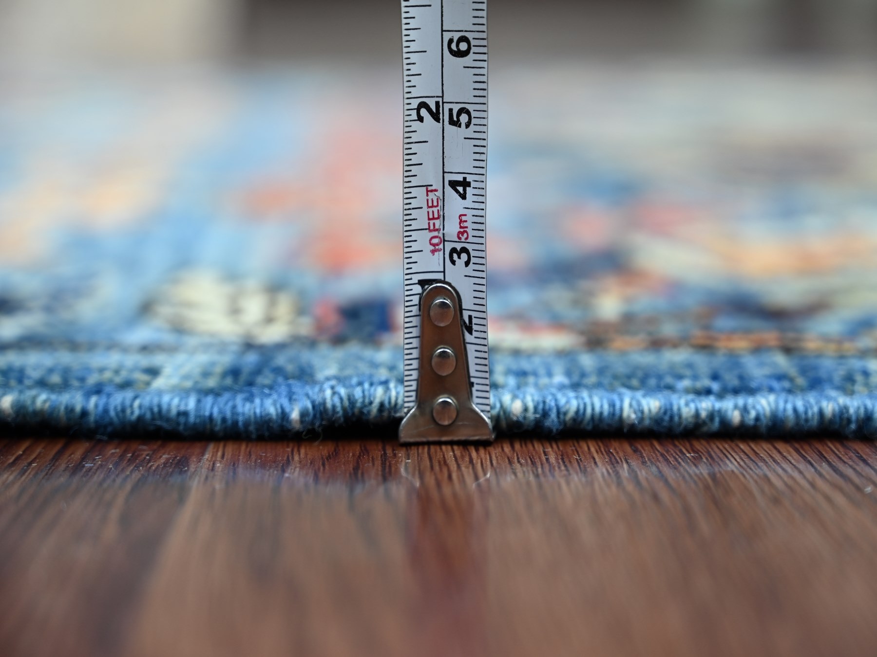 2'8"x14'3" Carolina Blue, Bijar Garus Design, High Mountain Wool, Aryana Grade, Hand Knotted, Soft Pile, Vegetable Dyes, Densely Woven, Runner, Oriental Rug HR21375 - Image 5