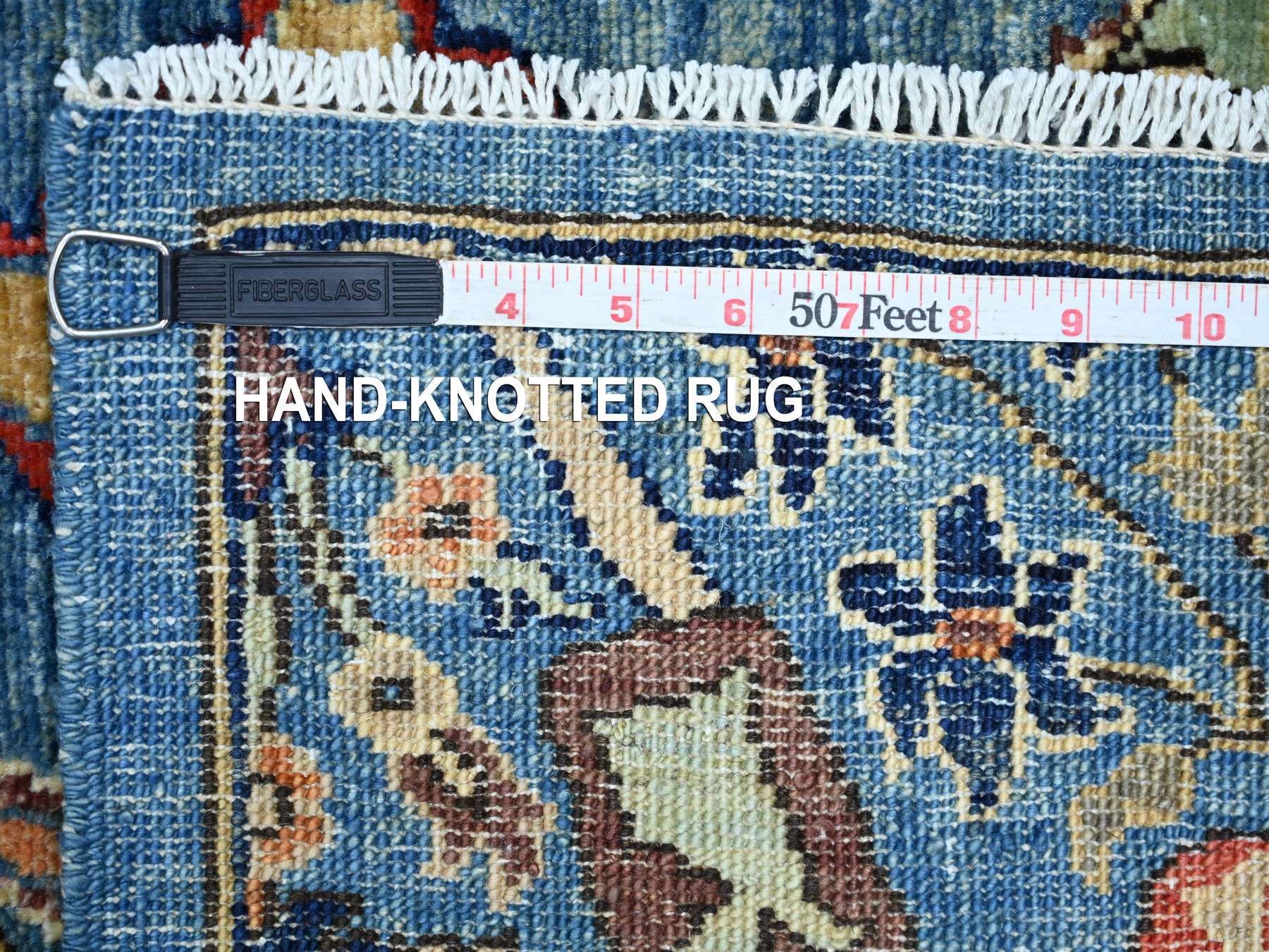 2'8"x14'3" Carolina Blue, Bijar Garus Design, High Mountain Wool, Aryana Grade, Hand Knotted, Soft Pile, Vegetable Dyes, Densely Woven, Runner, Oriental Rug HR21375 - Image 6
