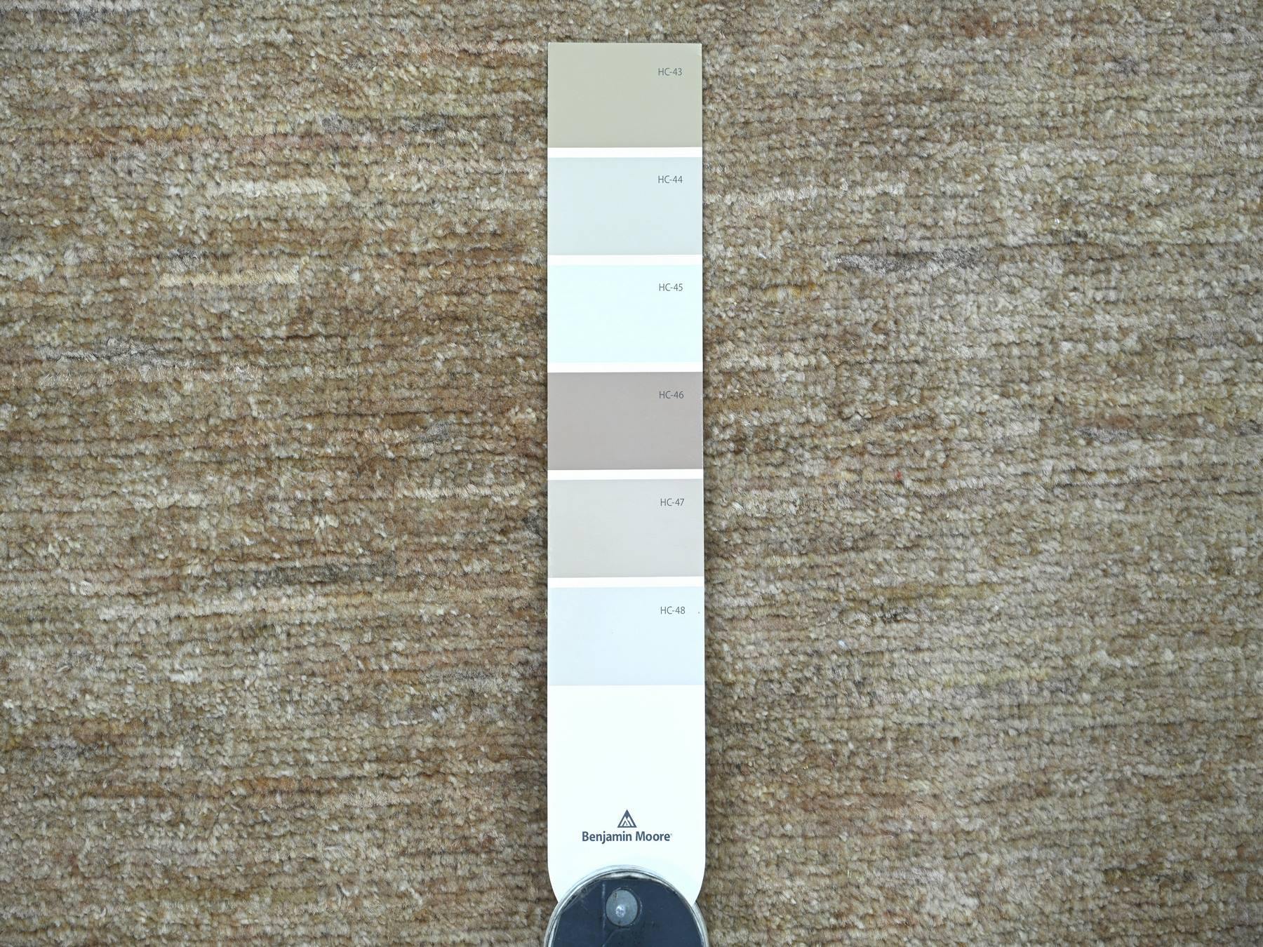 2'1"x3' Coffee Brown, Plain Solid Pattern, Hand Knotted, Hand Spun Ghazni Wool, Lush and Plush, Mat, Sample, Oriental Rug HR21938 - Image 3