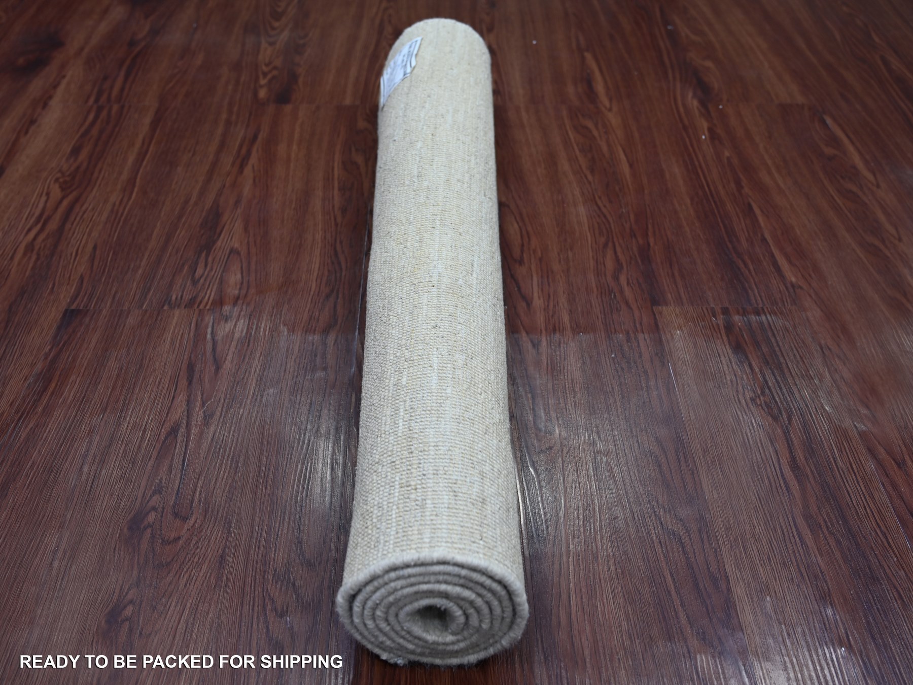 2'10"x4'10" Daisy White, Plain Solid Pattern, Hand Knotted, Hand Spun Ghazni Wool, Lush and Plush, Oriental Rug HR21940 - Image 4