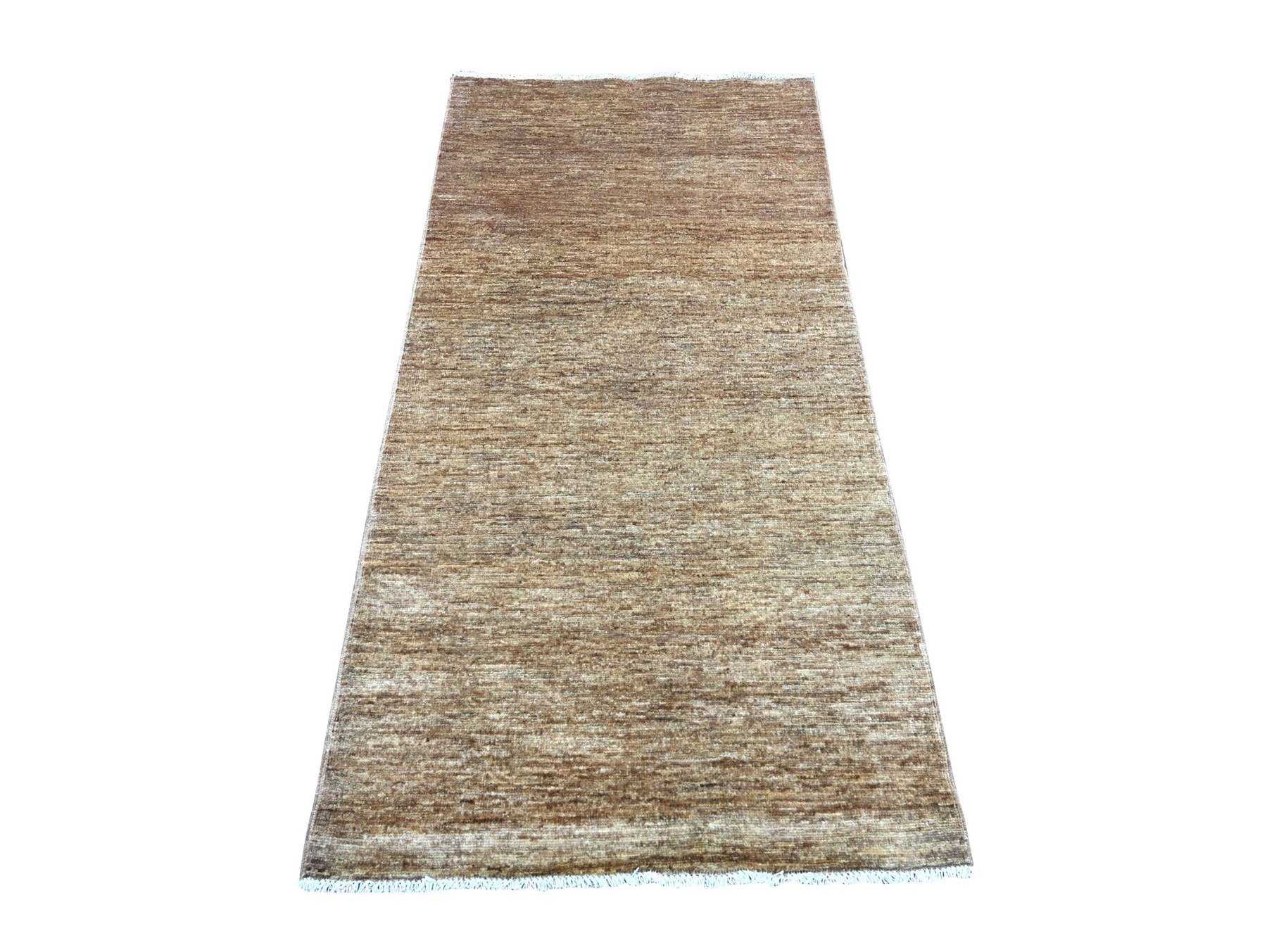 3'x6' Coffee Brown, Plain Solid Pattern, Hand Knotted, Hand Spun Ghazni Wool, Lush and Plush, Runner, Oriental Rug HR21945