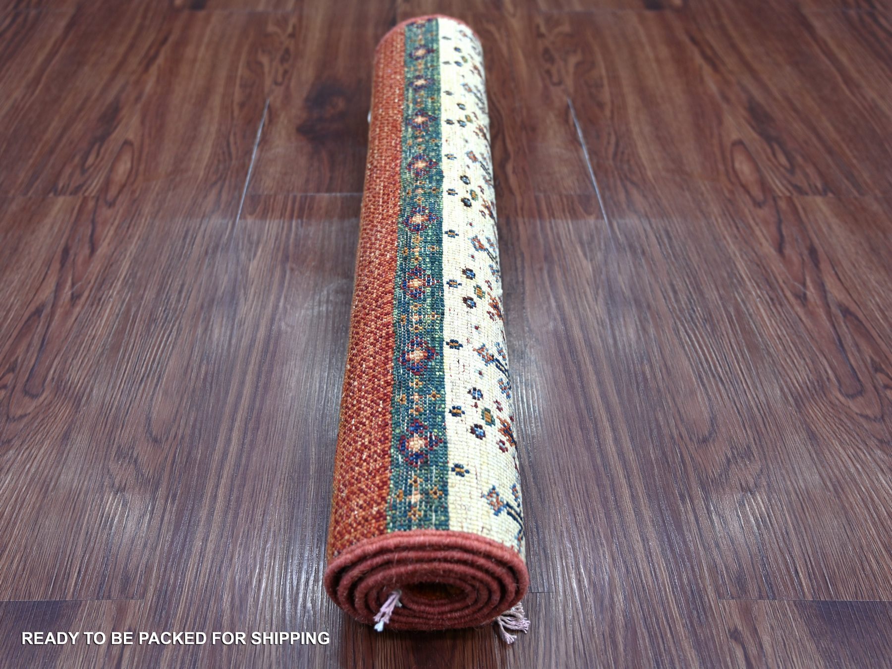 2'2"x4'3" Rust Red, Soft Wool, Vegetable Dyes, Fine Kashkuli Gabbeh with Small Animal Figurines, Hand Knotted, Sample, Mat, Oriental Rug HR22067 - Image 4