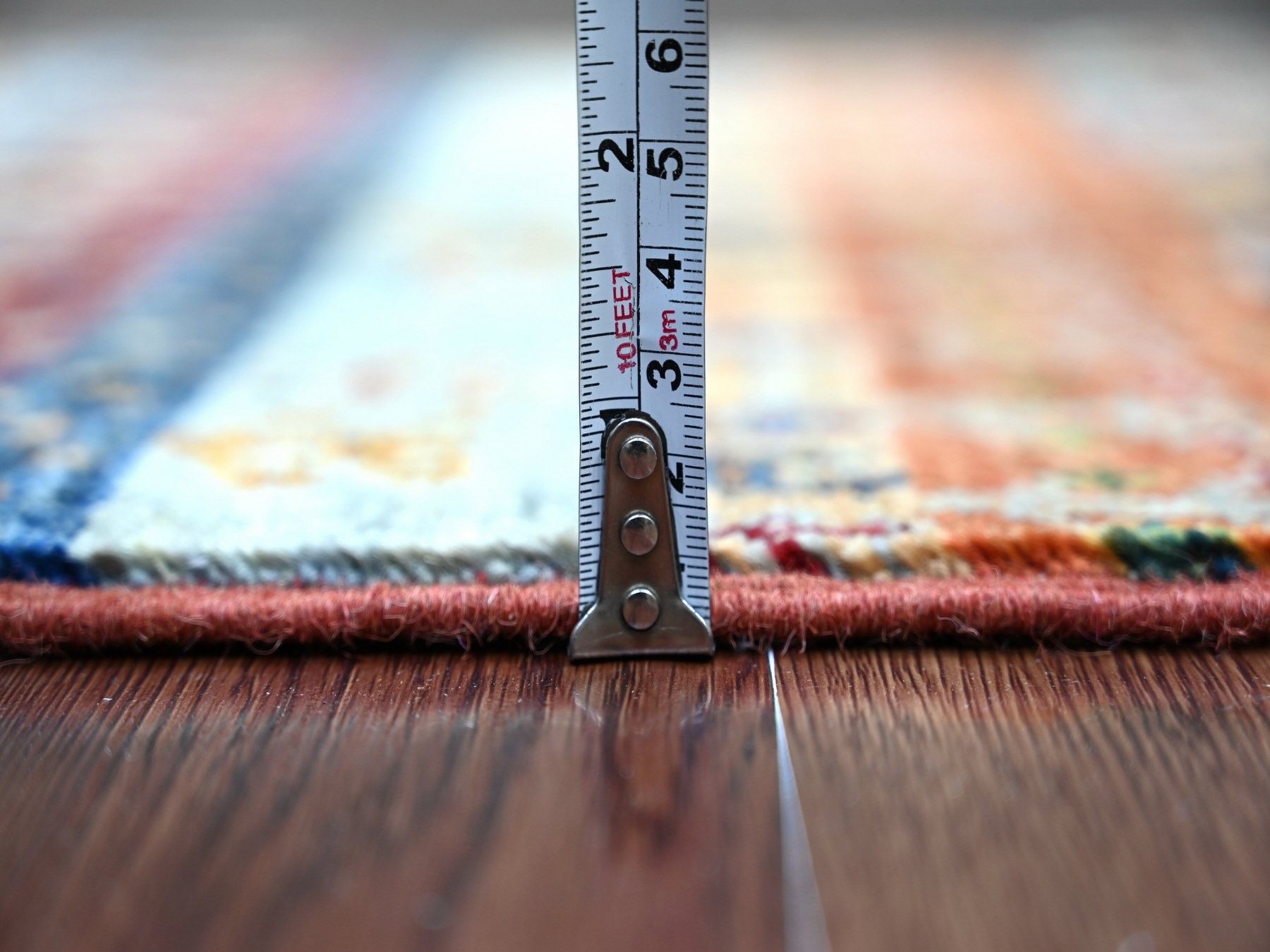 2'2"x4'3" Rust Red, Soft Wool, Vegetable Dyes, Fine Kashkuli Gabbeh with Small Animal Figurines, Hand Knotted, Sample, Mat, Oriental Rug HR22067 - Image 5