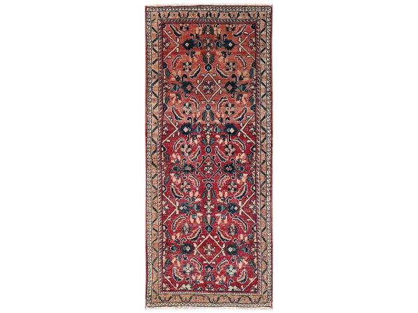 2'9"x6'6" Crimson Red, Vintage Persian Bijar with All Over Design, Distinct Abrash, Worn Down and Distressed, 100% Wool, Hand Knotted, Zero Pile, Sides and Ends Professionally Secured, Runner, Oriental Rug HR2209