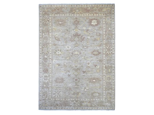 8'8"x12' Spanish Gray, Peshawar with Ziegler Mahal Design, Hand Knotted, High Mountain Wool, Denser Weave, Oriental Rug HR22227