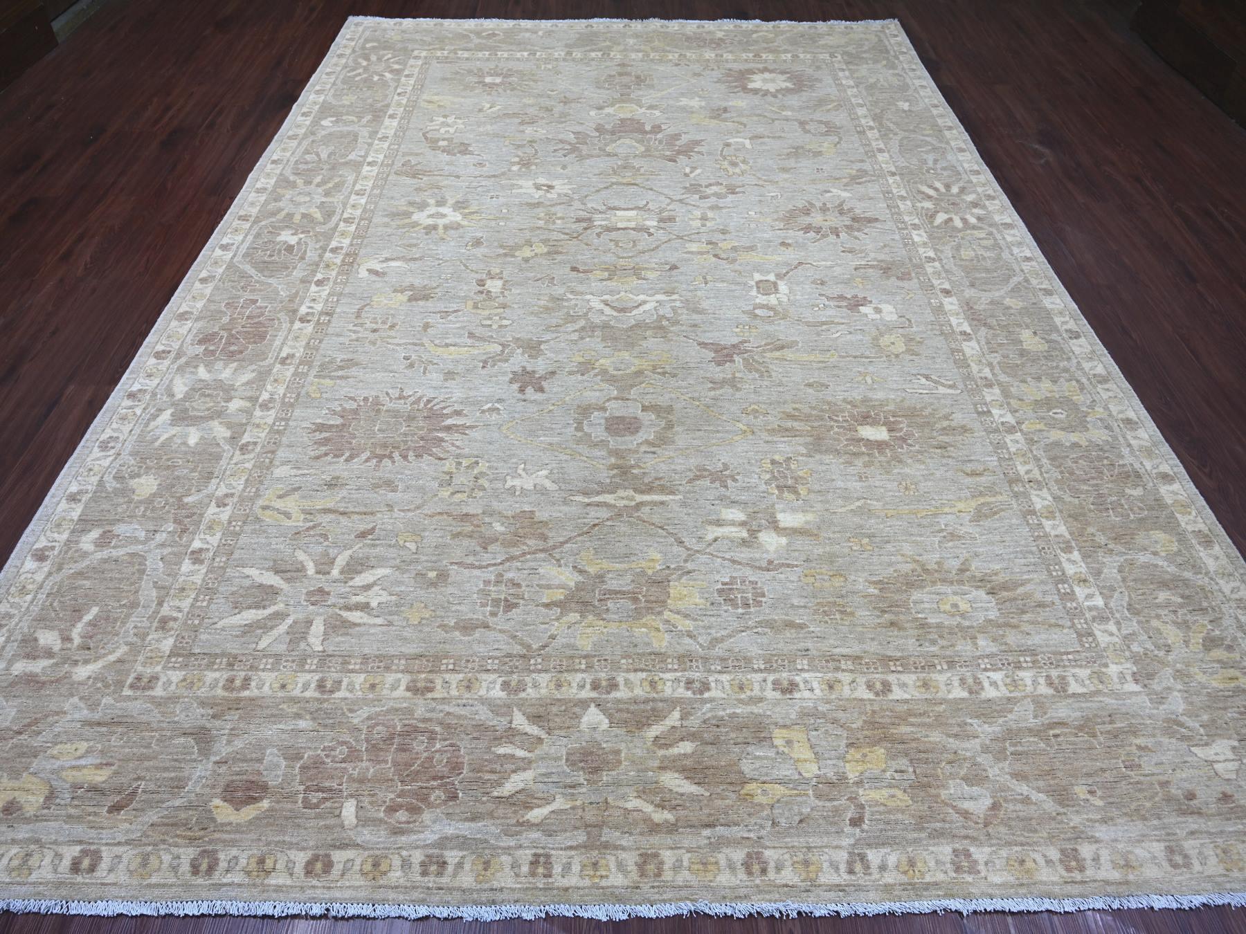 8'8"x12' Spanish Gray, Peshawar with Ziegler Mahal Design, Hand Knotted, High Mountain Wool, Denser Weave, Oriental Rug HR22227 - Image 2