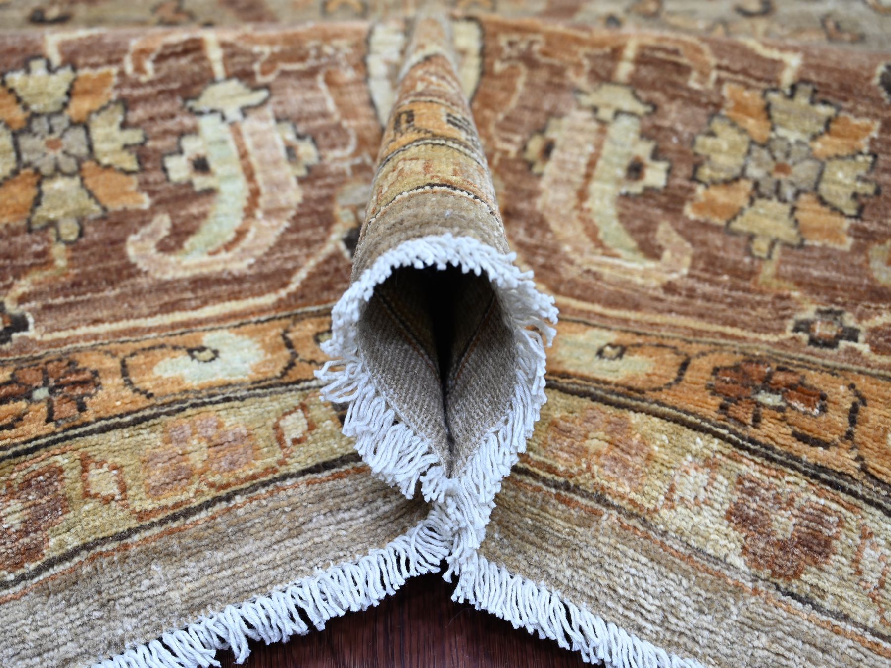 12'x15'4" Stone Gray, Peshawar with Bijar Garus Design, Hand Knotted, Natural Dyes, Densely Woven, 100% Wool, Oversized, XL, Oriental Rug HR22470 - Image 5