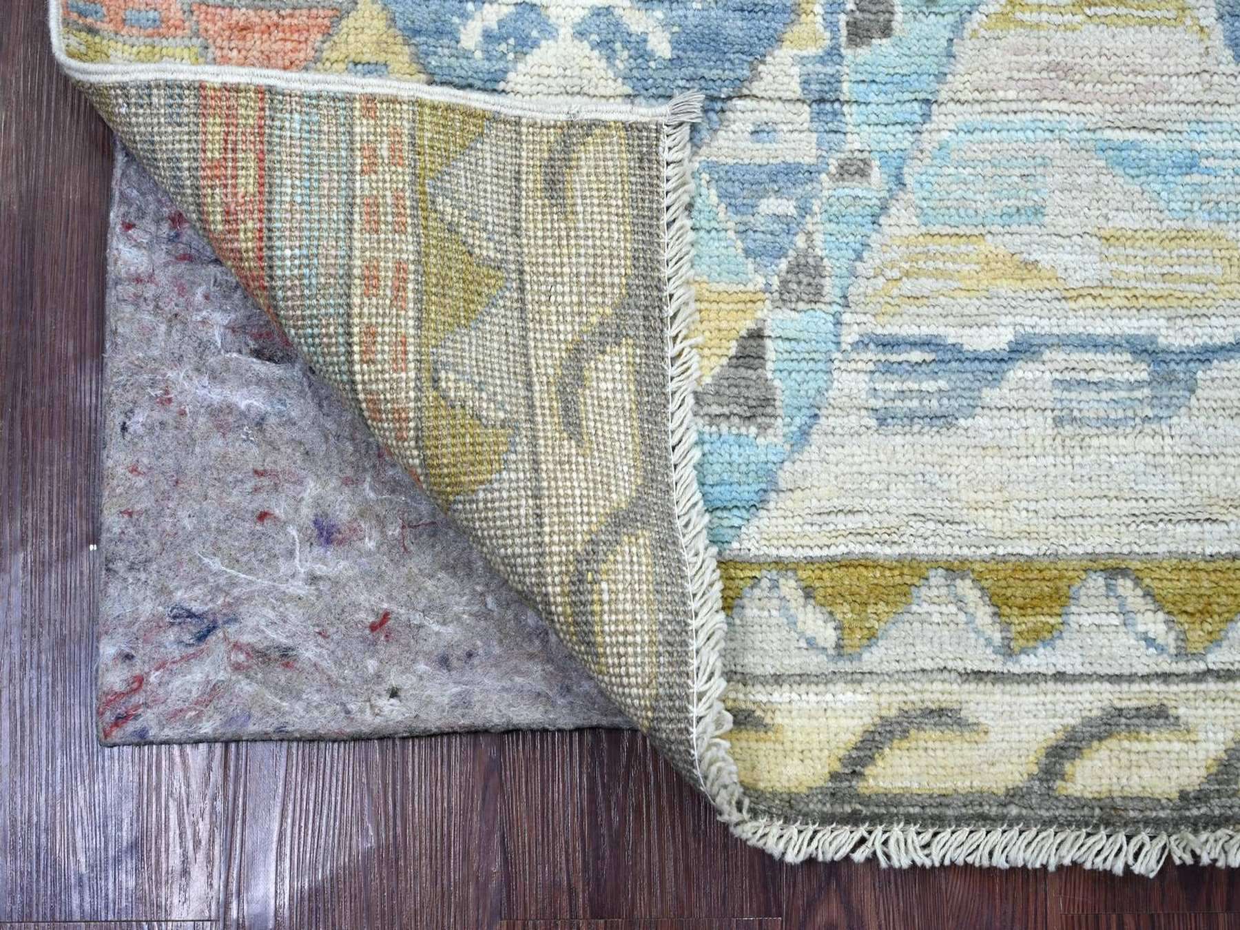 2'10"x7'7" Colorful, Hand Knotted, Anatolian Village Inspired with Patch Work Design, Natural Dyes, Denser Weave, Soft and Velvety Wool, Runner, Oriental Rug HR22513 - Image 2