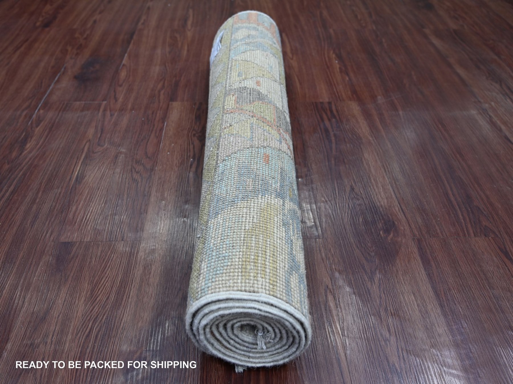 2'10"x7'7" Colorful, Hand Knotted, Anatolian Village Inspired with Patch Work Design, Natural Dyes, Denser Weave, Soft and Velvety Wool, Runner, Oriental Rug HR22513 - Image 4