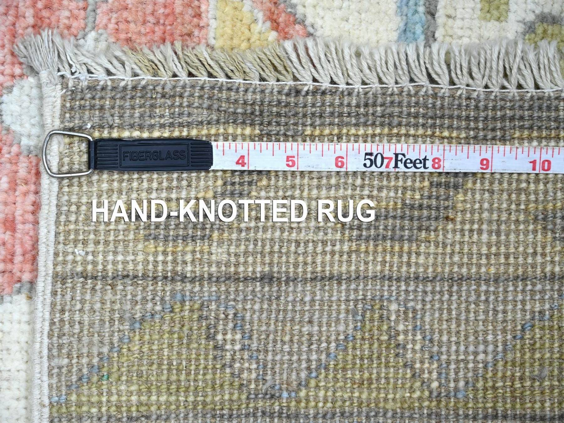 2'10"x7'7" Colorful, Hand Knotted, Anatolian Village Inspired with Patch Work Design, Natural Dyes, Denser Weave, Soft and Velvety Wool, Runner, Oriental Rug HR22513 - Image 6