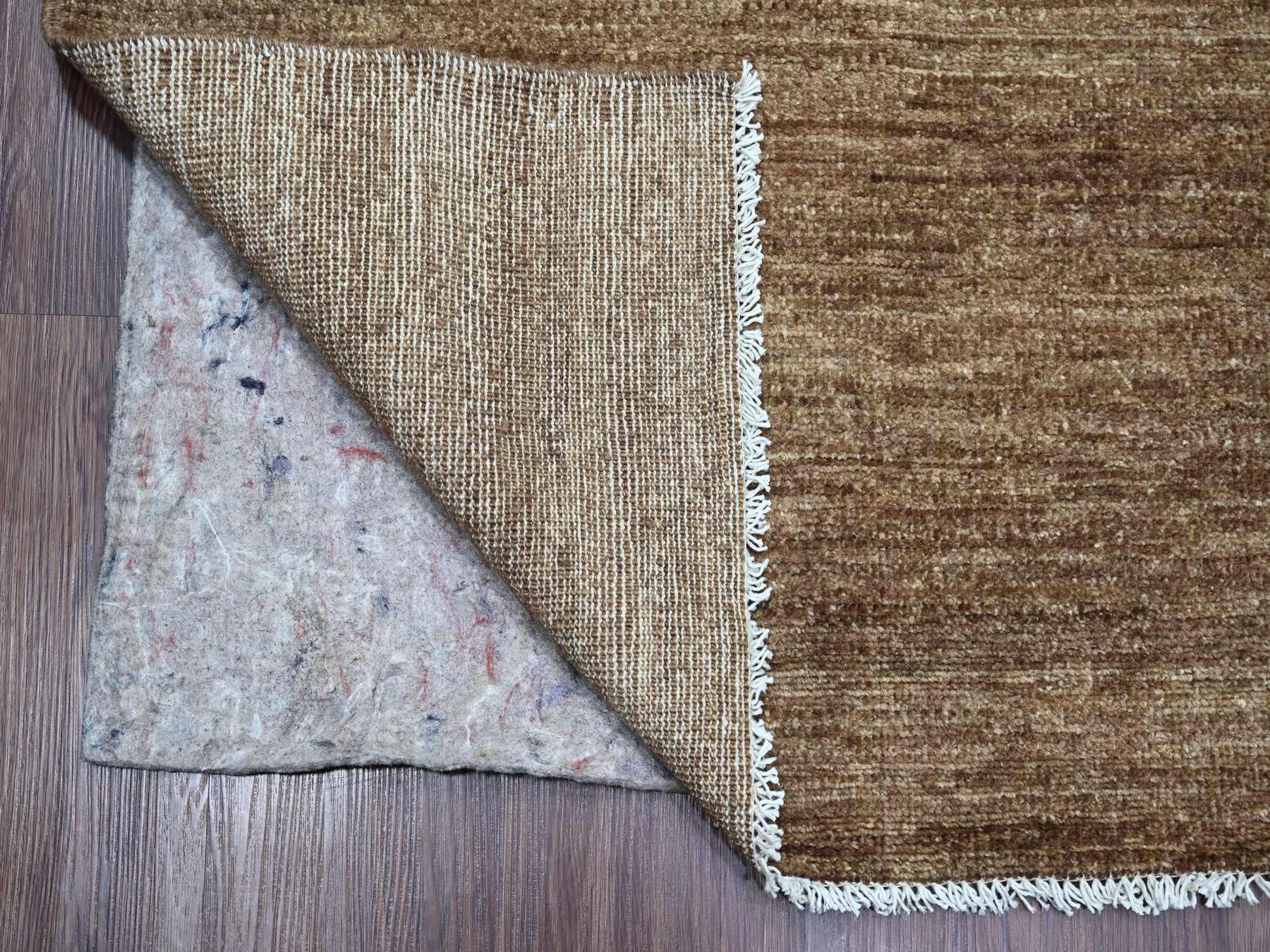9'8"x13'4" Mocha Brown, Plain Solid Pattern, Hand Knotted, Hand Spun Ghazni Wool, Lush and Plush, Oriental Rug HR22729 - Image 4