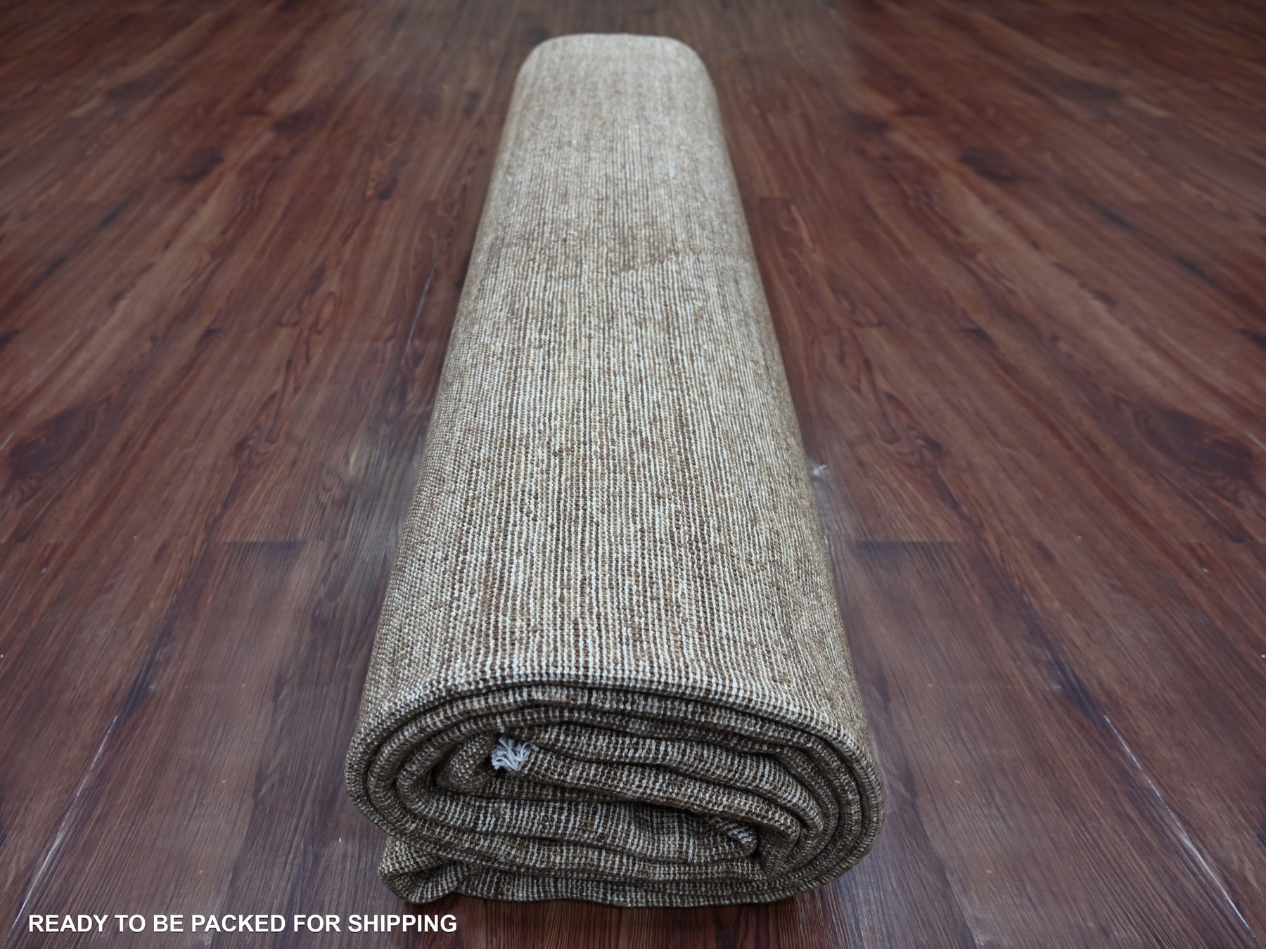 9'8"x13'4" Mocha Brown, Plain Solid Pattern, Hand Knotted, Hand Spun Ghazni Wool, Lush and Plush, Oriental Rug HR22729 - Image 9