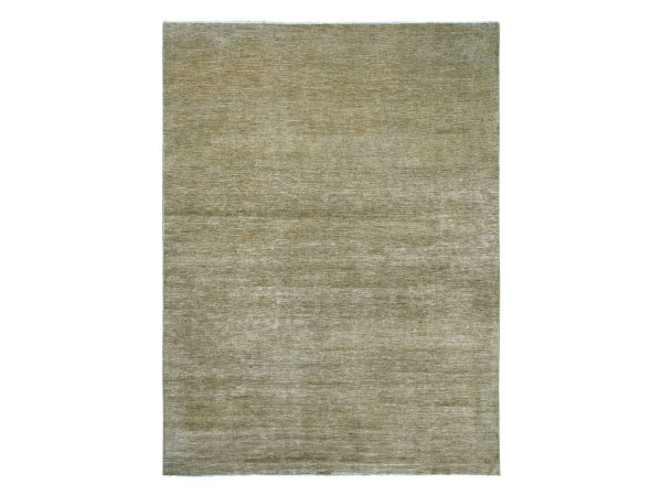 11'8"x15'3" Khaki Brown, Plain Solid Pattern, Hand Knotted, Hand Spun Ghazni Wool, Lush and Plush, XL, Oversized, Oriental Rug HR22872