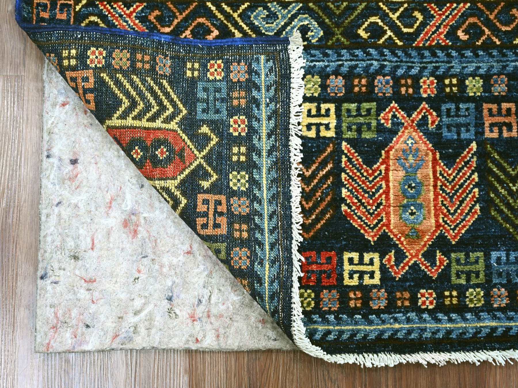 2'10"x6' Yale Blue, Hand Knotted, Afghan Ersari with Hutchlu Design, Reimagined, Vegetable Dyes, Denser Weave, Soft Wool, Runner, Oriental Rug HR22893 - Image 2