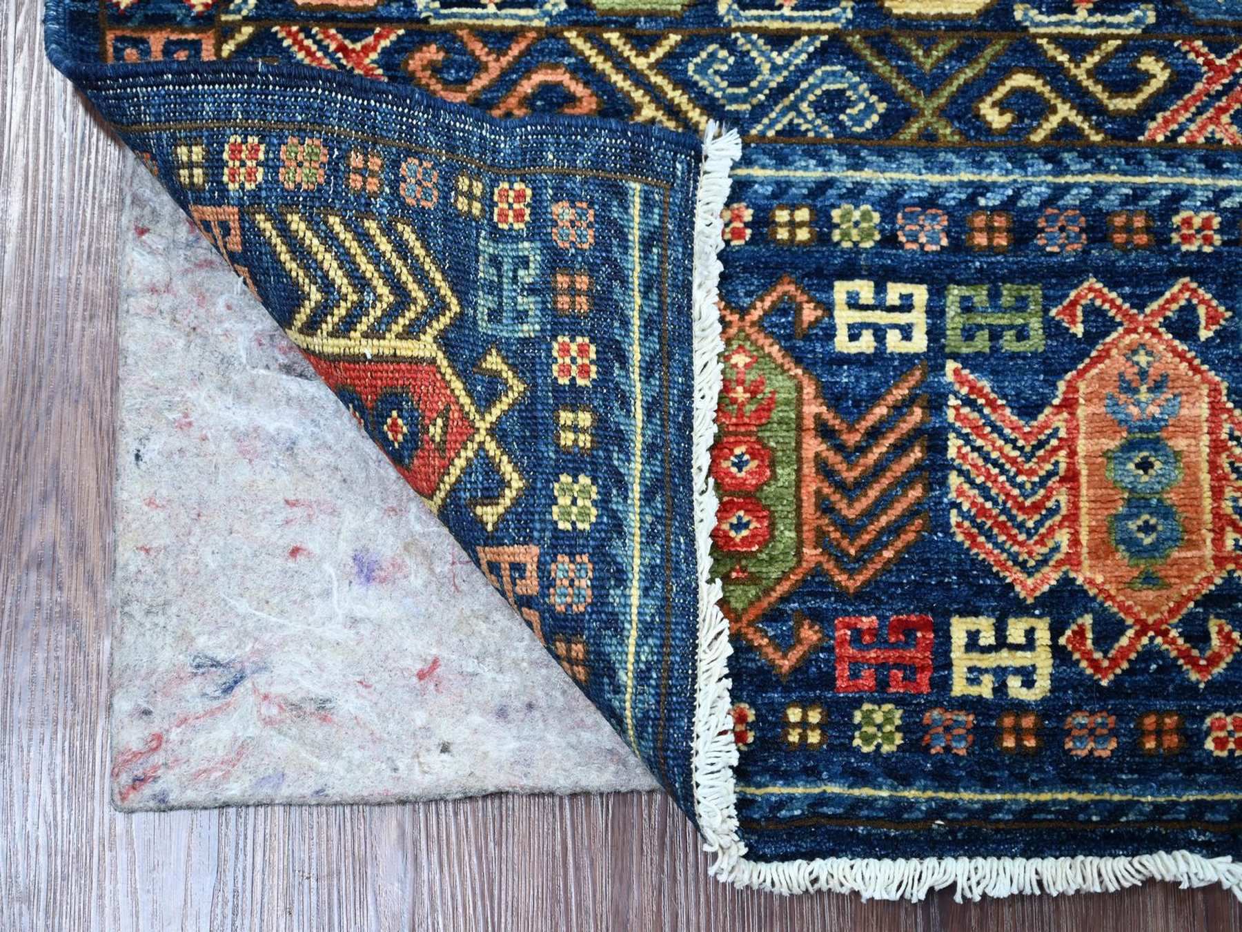3'x6'3" Yale Blue, Hand Knotted, Afghan Ersari with Hutchlu Design, Reimagined, Vegetable Dyes, Denser Weave, Soft Wool, Runner, Oriental Rug HR22938 - Image 2