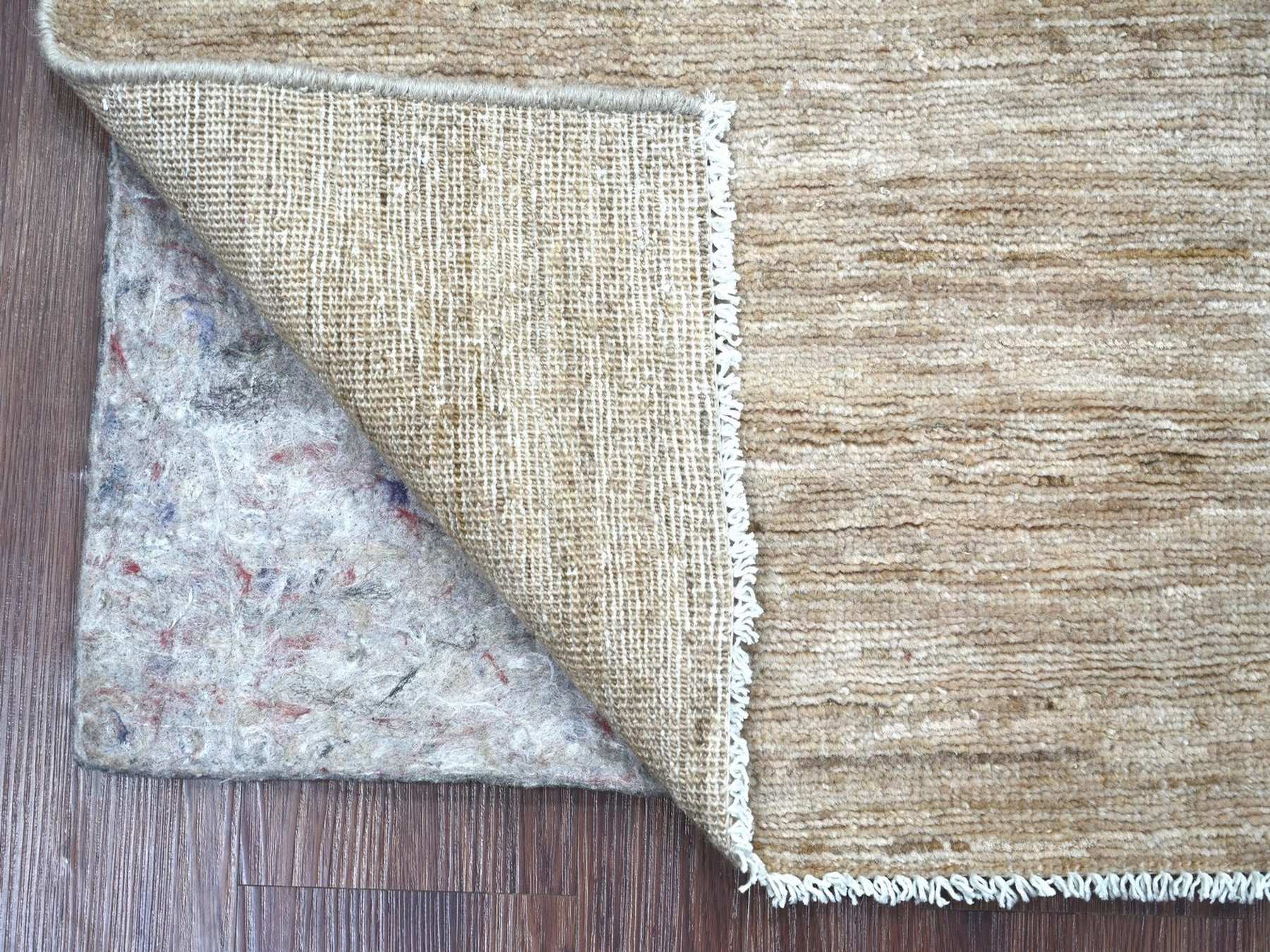 2'10"x4'9" Beaver Brown, Plain Solid Pattern, Hand Knotted, Hand Spun Ghazni Wool, Lush and Plush, Oriental Rug HR22957 - Image 2
