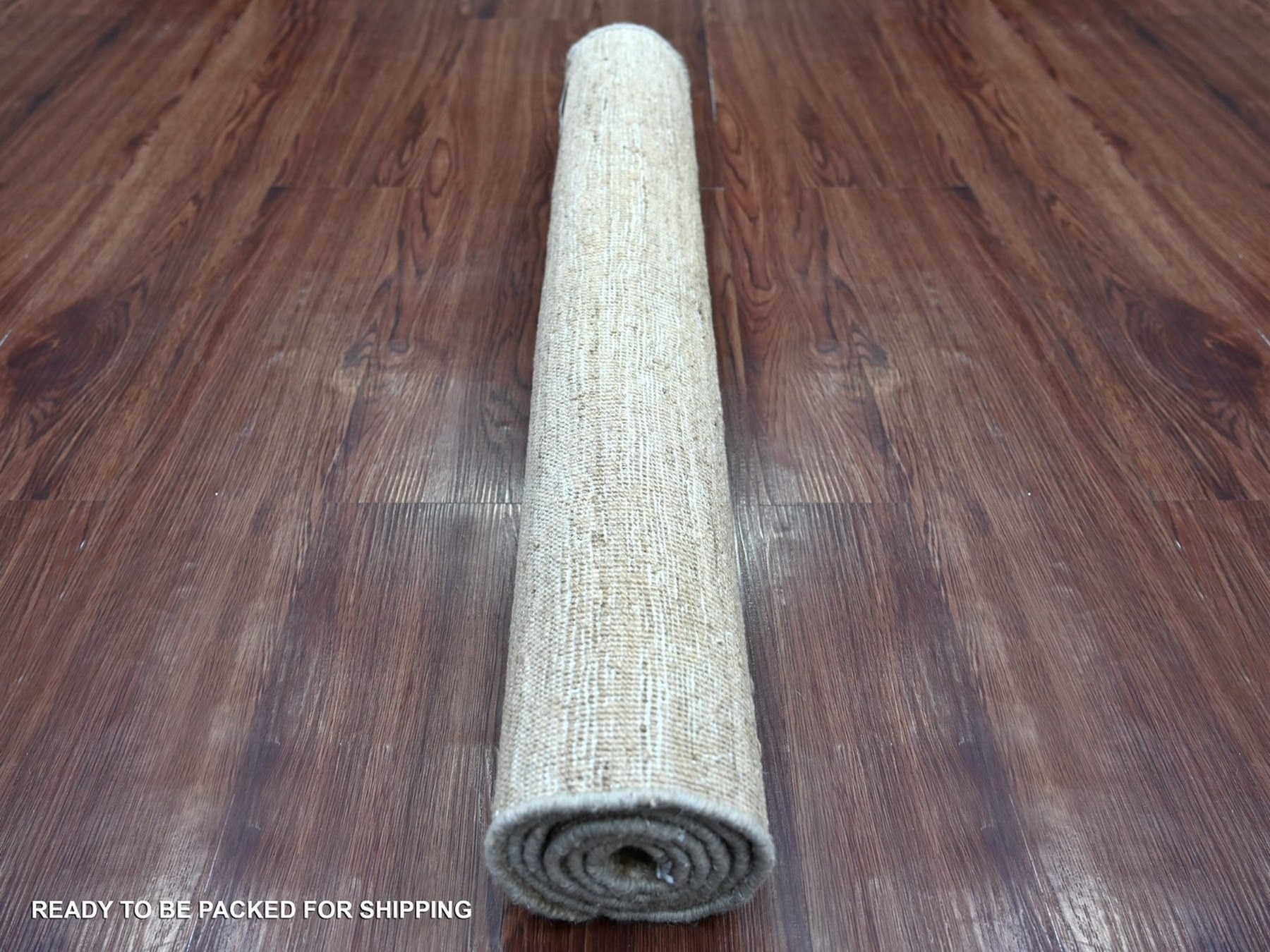 2'10"x4'9" Beaver Brown, Plain Solid Pattern, Hand Knotted, Hand Spun Ghazni Wool, Lush and Plush, Oriental Rug HR22957 - Image 4