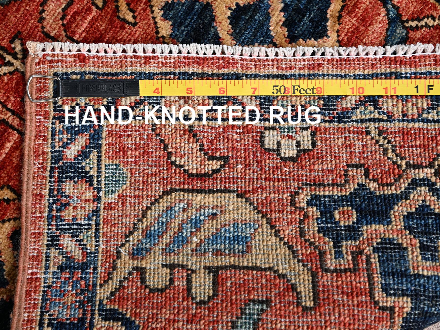 2'x3' Coral Red, Aryana Collection, Bijar Garus Design, Vegetable Dyes, High Mountain Wool, Hand Knotted, Soft Pile, Densely Woven, Mat, Sample, Oriental Rug HR2397 - Image 7