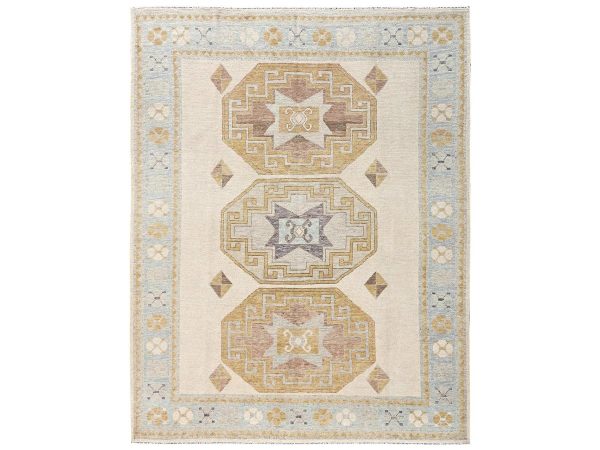 8'x10'3" Lace White, Anatolian Village Design, Turkish Knot, Hand Knotted, Zero Pile, Sheared Low, 100% Wool, Oriental Rug HR2707