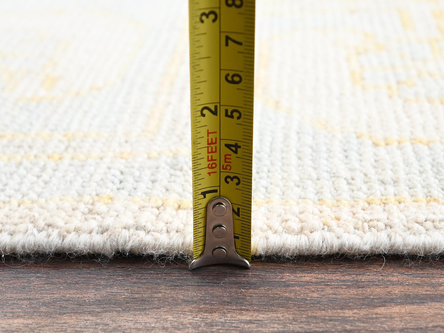 4'9"x6'9" Beaver Brown, Anatolian Village Design, Turkish Knot, Hand Knotted, Zero Pile, Sheared Low, 100% Wool, Oriental Rug HR2713 - Image 6