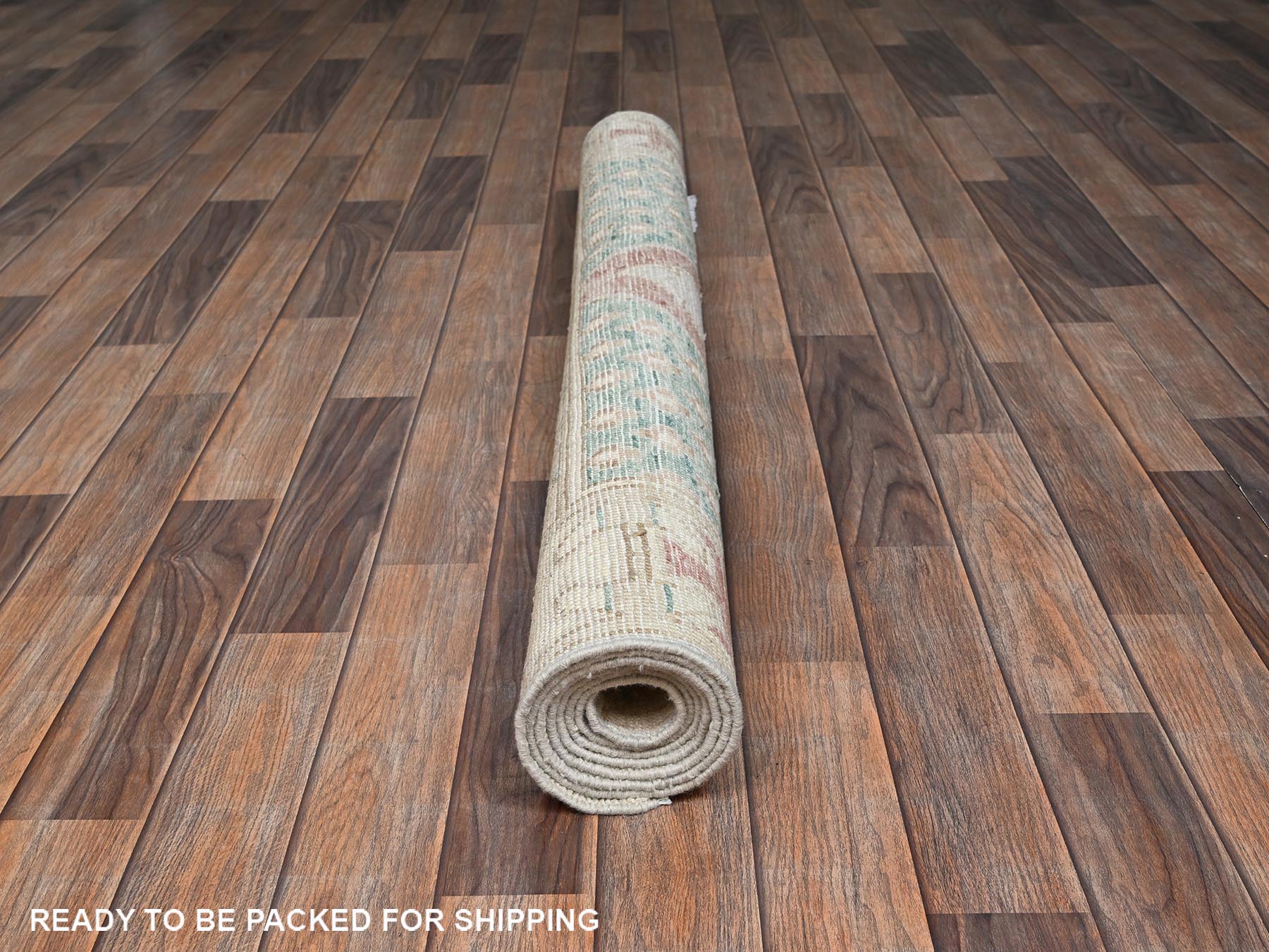 4'8"x6'10" Cerulean Blue, Anatolian Village Design, Turkish Knot, Hand Knotted, Zero Pile, Sheared Low, 100% Wool, Oriental Rug HR2785 - Image 5