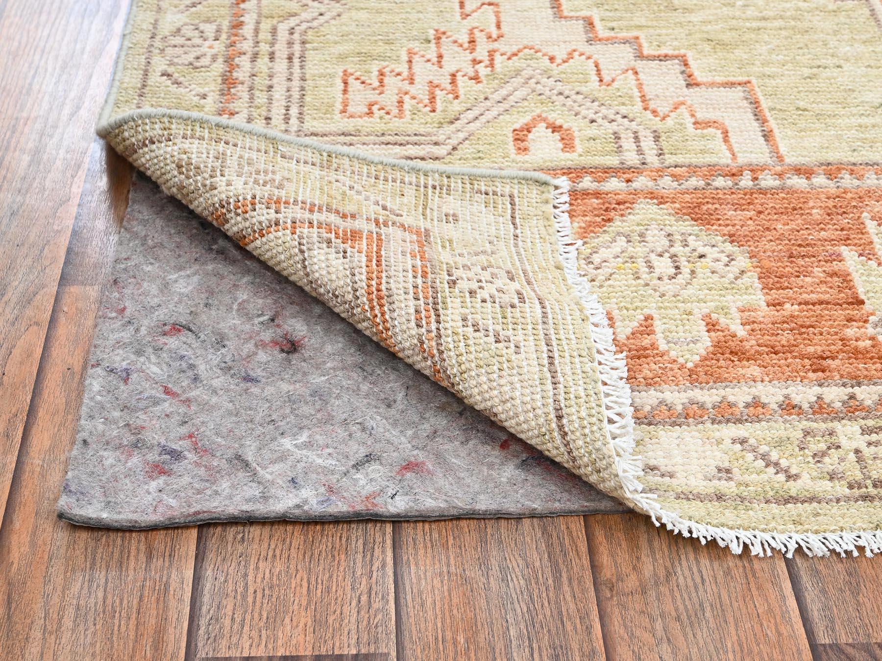 4'10"x6'9" Pebble Brown, Hand Knotted, Anatolian Village Design, Turkish Knot, Zero Pile, Sheared Low, 100% Wool, Oriental Rug HR2796 - Image 3
