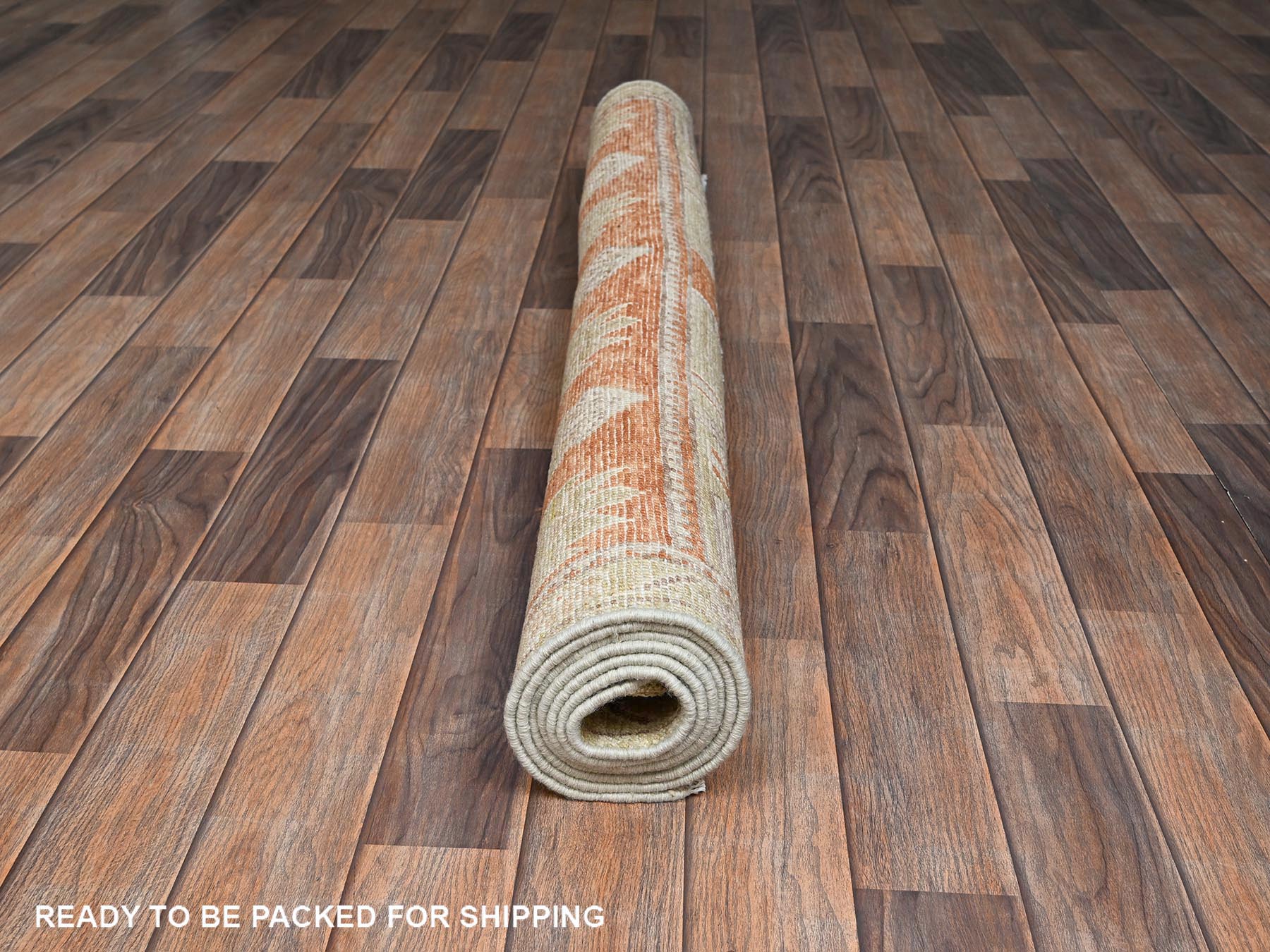 4'10"x6'9" Pebble Brown, Hand Knotted, Anatolian Village Design, Turkish Knot, Zero Pile, Sheared Low, 100% Wool, Oriental Rug HR2796 - Image 5