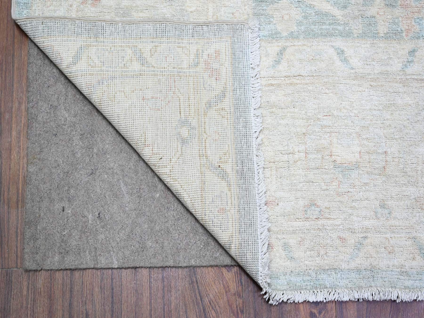 8'x9'7" Cadet Gray, Finer Peshawar with Faded Colors, Vegetable Dyes, Extra Soft Wool, Hand Knotted, Oriental Rug HR74515 - Image 4
