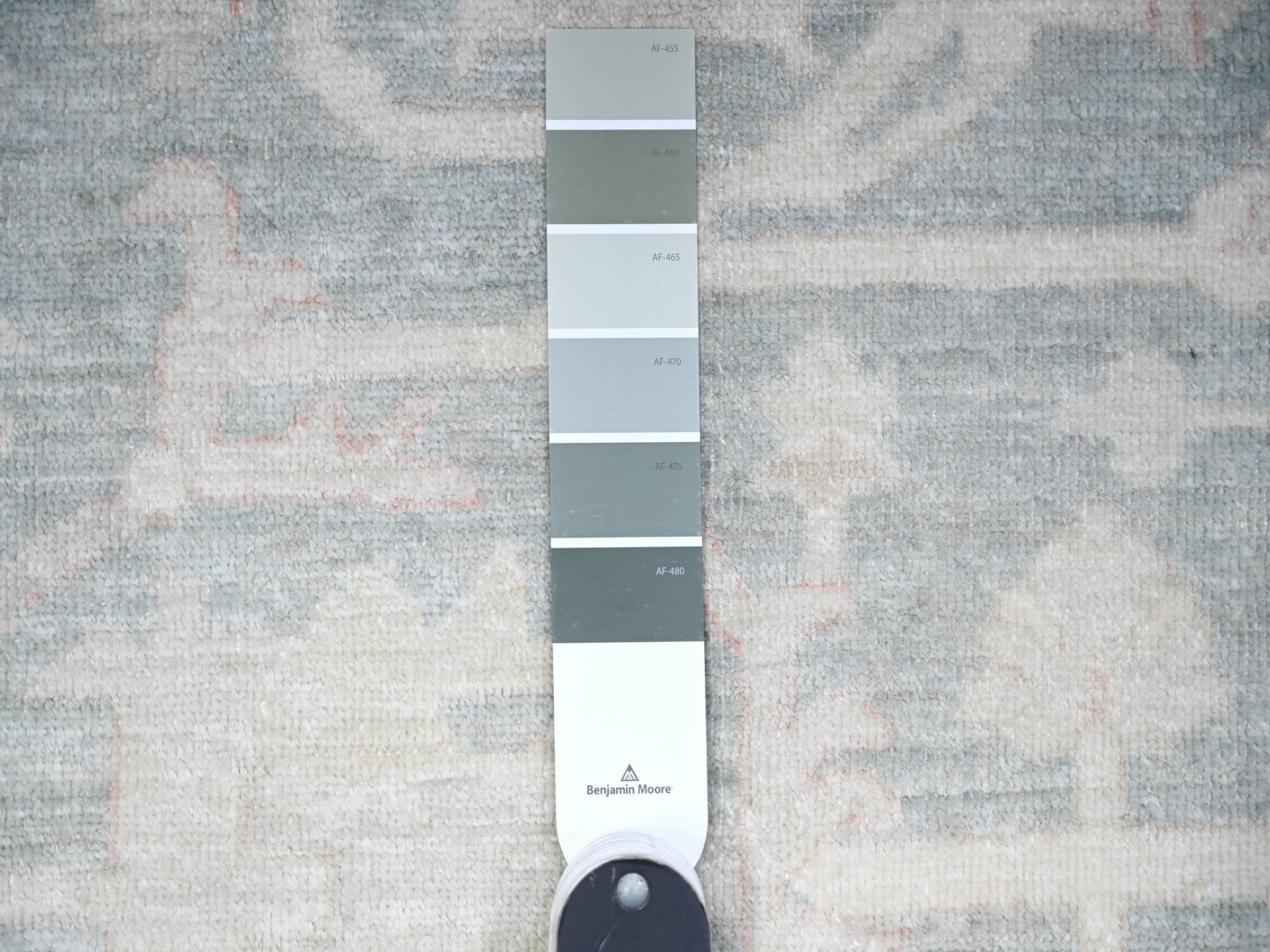 8'x9'7" Cadet Gray, Finer Peshawar with Faded Colors, Vegetable Dyes, Extra Soft Wool, Hand Knotted, Oriental Rug HR74515 - Image 7