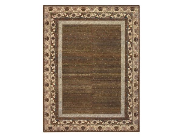 9'2"x12'1" Shades of Brown, Khotan Influence All Over Intricate Design, Zero Pile, 100% Wool, Hand Knotted, Oriental Rug HR75920