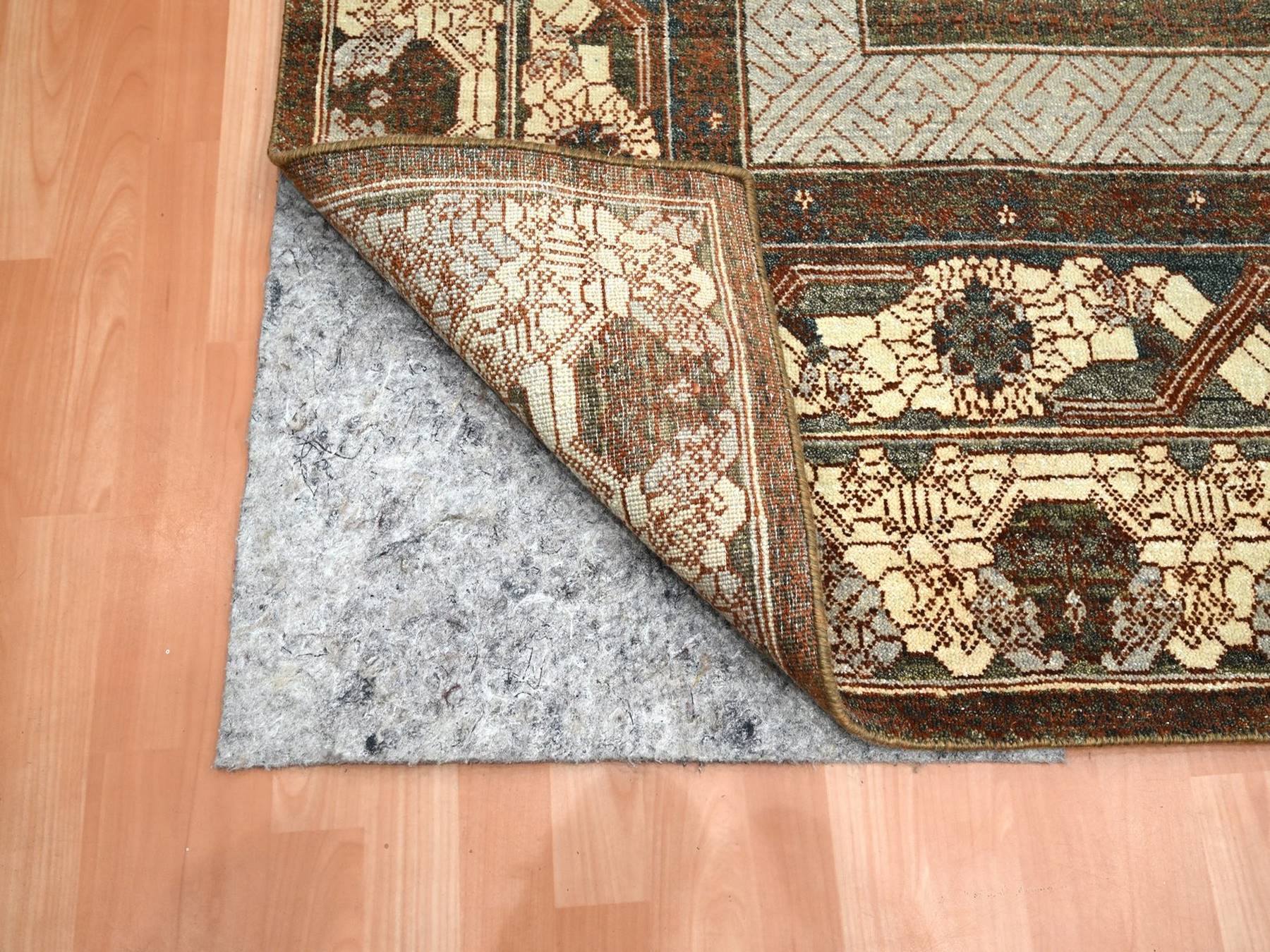 9'2"x12'1" Shades of Brown, Khotan Influence All Over Intricate Design, Zero Pile, 100% Wool, Hand Knotted, Oriental Rug HR75920 - Image 4