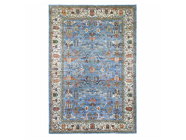 8'x11'8" Carolina Blue, Peshawar with Bijar Garus Design, Aryana Collection, Vegetable Dyes, High Mountain Wool, Hand Knotted, Densely Woven, Oriental Rug HR21136