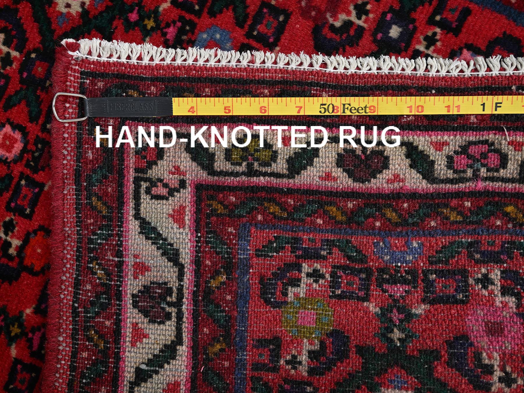 2'6"x6'9" Crimson Red, New Persian Hussainabad with All Over Design, Hand Knotted, Full Pile, Soft and Shiny Wool, Runner, Oriental Rug HR2126 - Image 7