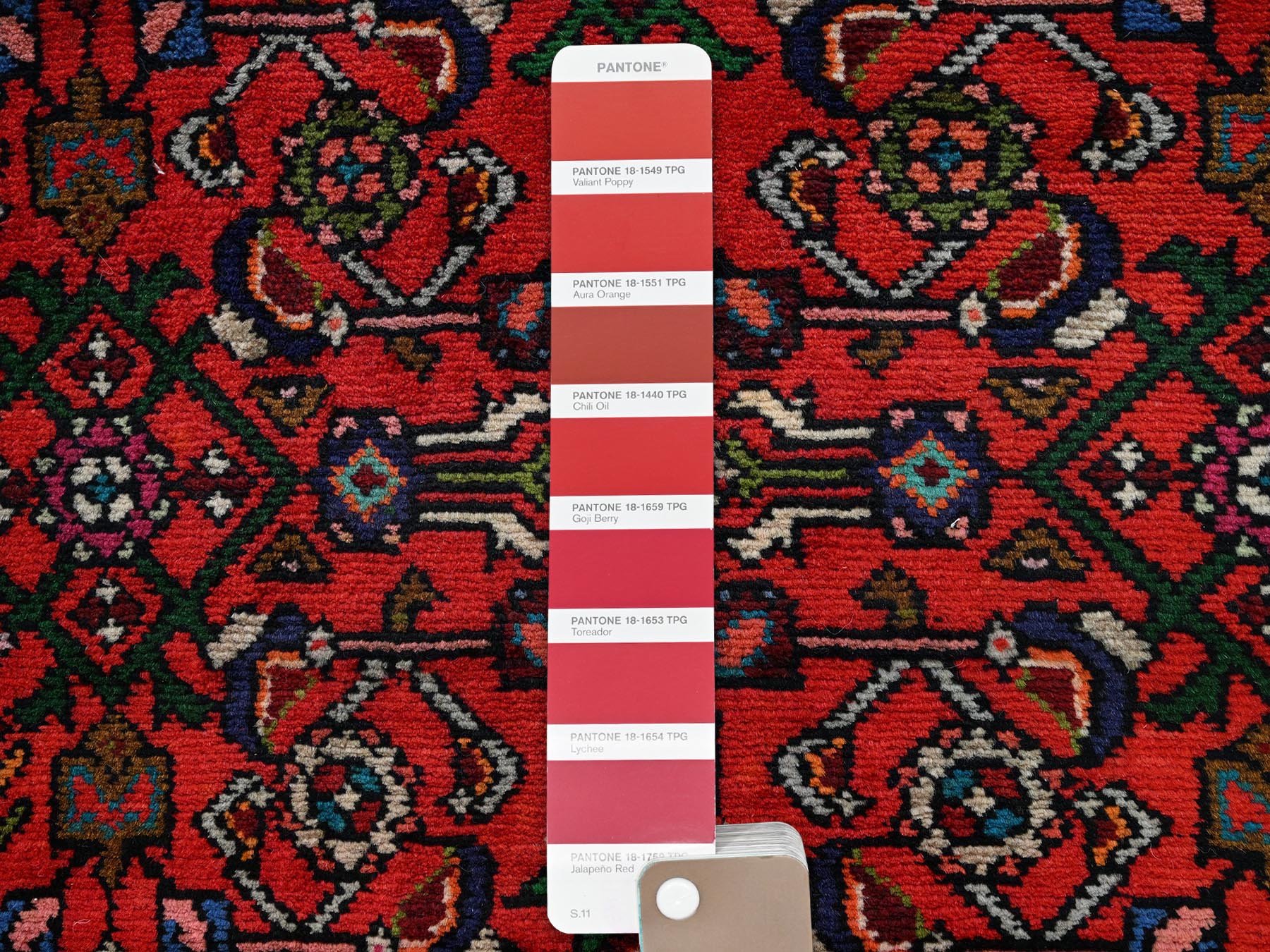 2'7"x9'7" Cherry Red, New Persian Hussainabad with Geometric Medallion, Hand Knotted, Full Pile, Soft and Shiny Wool, Runner, Oriental Rug HR2131 - Image 4