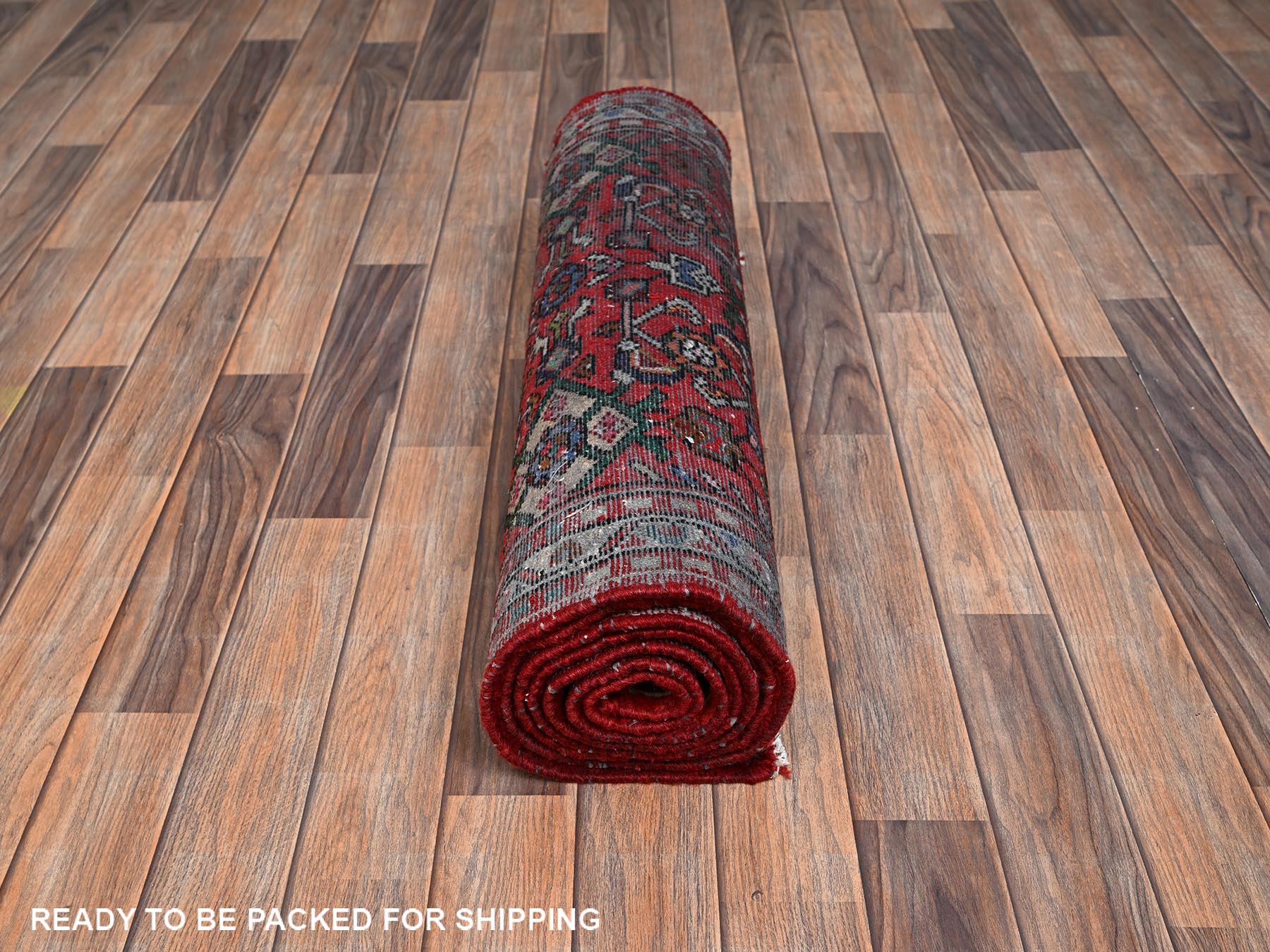 2'7"x9'7" Cherry Red, New Persian Hussainabad with Geometric Medallion, Hand Knotted, Full Pile, Soft and Shiny Wool, Runner, Oriental Rug HR2131 - Image 5