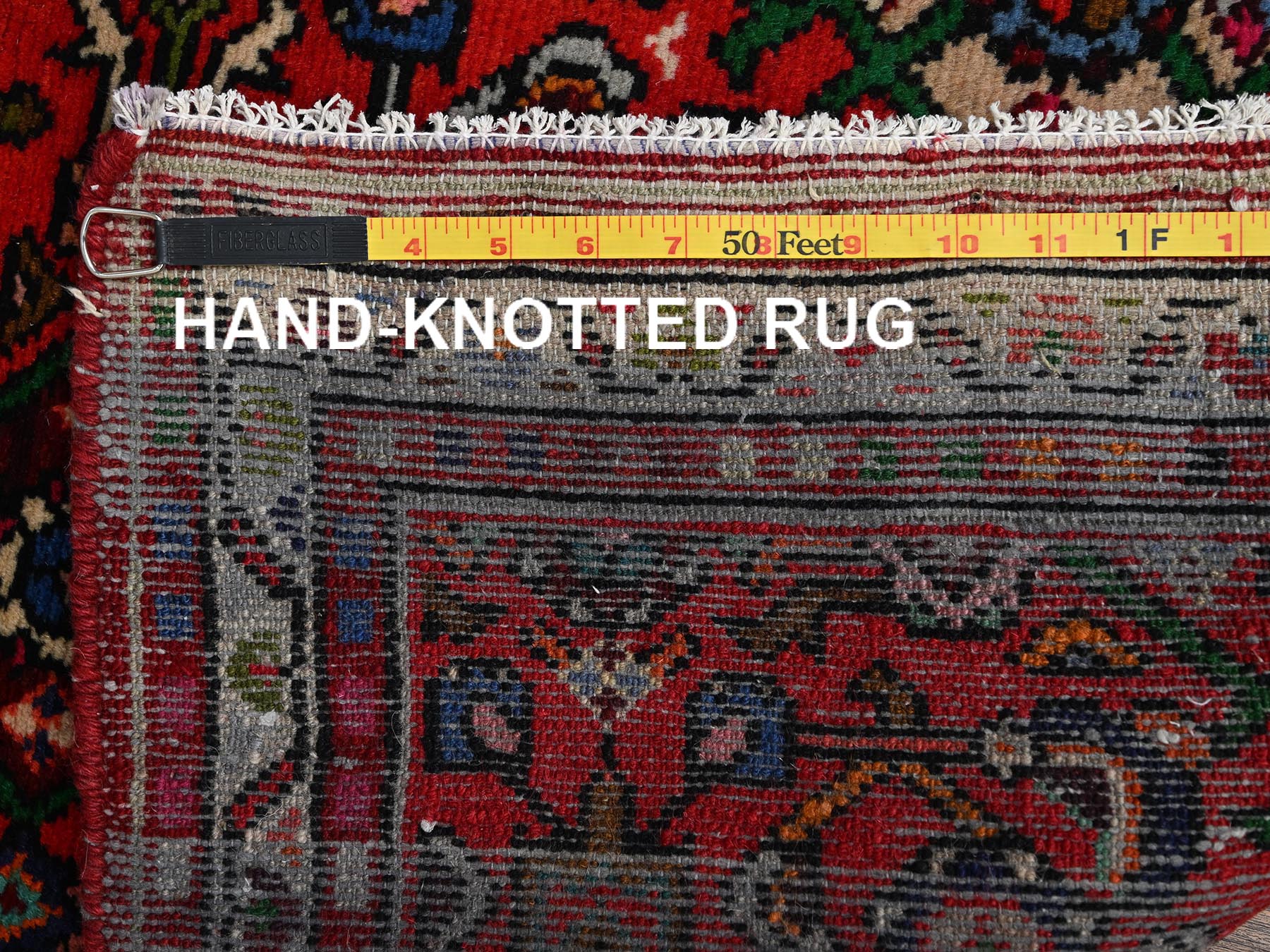 2'7"x9'7" Cherry Red, New Persian Hussainabad with Geometric Medallion, Hand Knotted, Full Pile, Soft and Shiny Wool, Runner, Oriental Rug HR2131 - Image 7