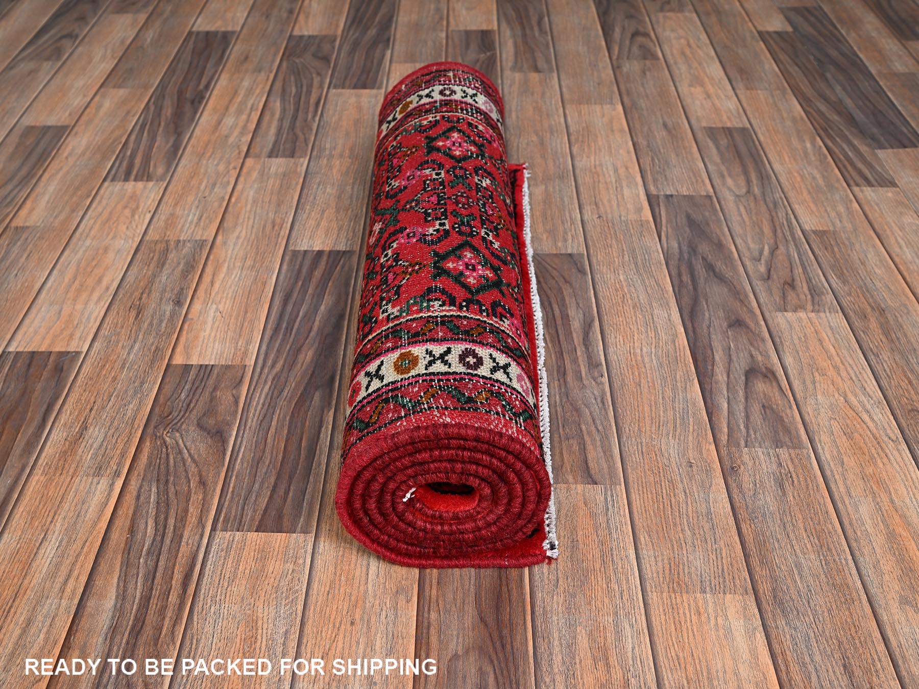 2'5"x6'5" Crimson Red, New Persian Hussainabad with All Over Design, Hand Knotted, Full Pile, Soft and Shiny Wool, Runner, Oriental Rug HR2140 - Image 5
