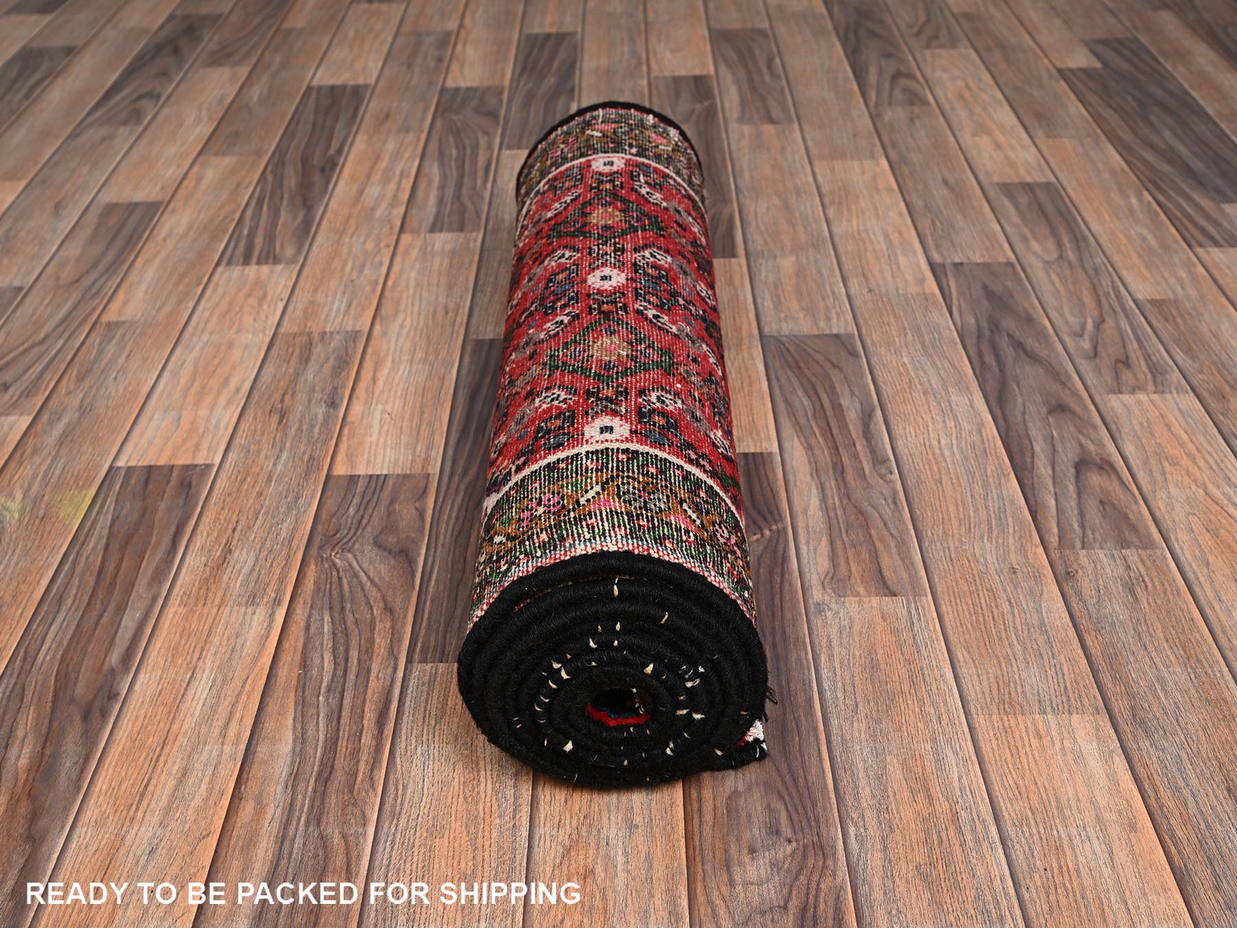 2'6"x9'4" Brick Red, Full Pile, New Persian Hussainabad with All Over Repetitive Design, Hand Knotted, Soft and Shiny Wool, Narrow Runner, Oriental Rug HR2143 - Image 5