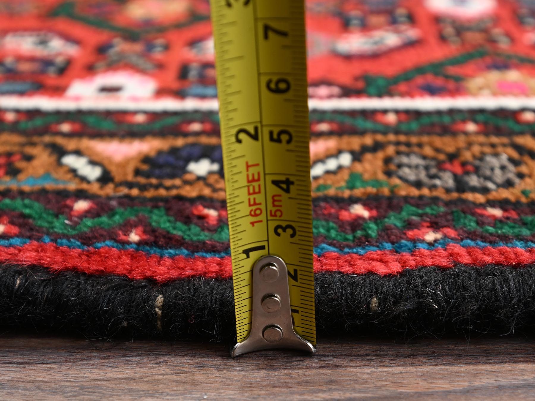 2'6"x9'4" Brick Red, Full Pile, New Persian Hussainabad with All Over Repetitive Design, Hand Knotted, Soft and Shiny Wool, Narrow Runner, Oriental Rug HR2143 - Image 6