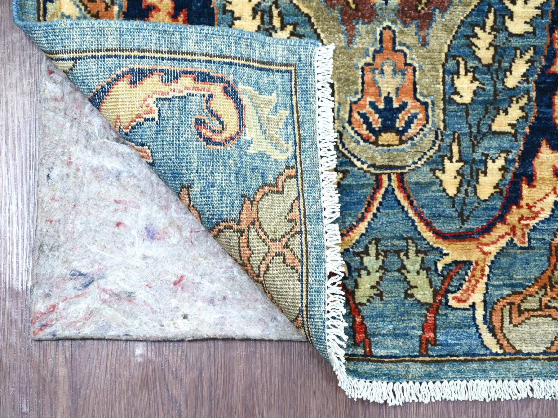 2'8"x5'8" Marlin Blue, Bijar Garus Design, Hand Knotted, High Mountain Wool, Aryana Grade, Soft Pile, Vegetable Dyes, Densely Woven, Short Runner, Oriental Rug HR21503 - Image 2
