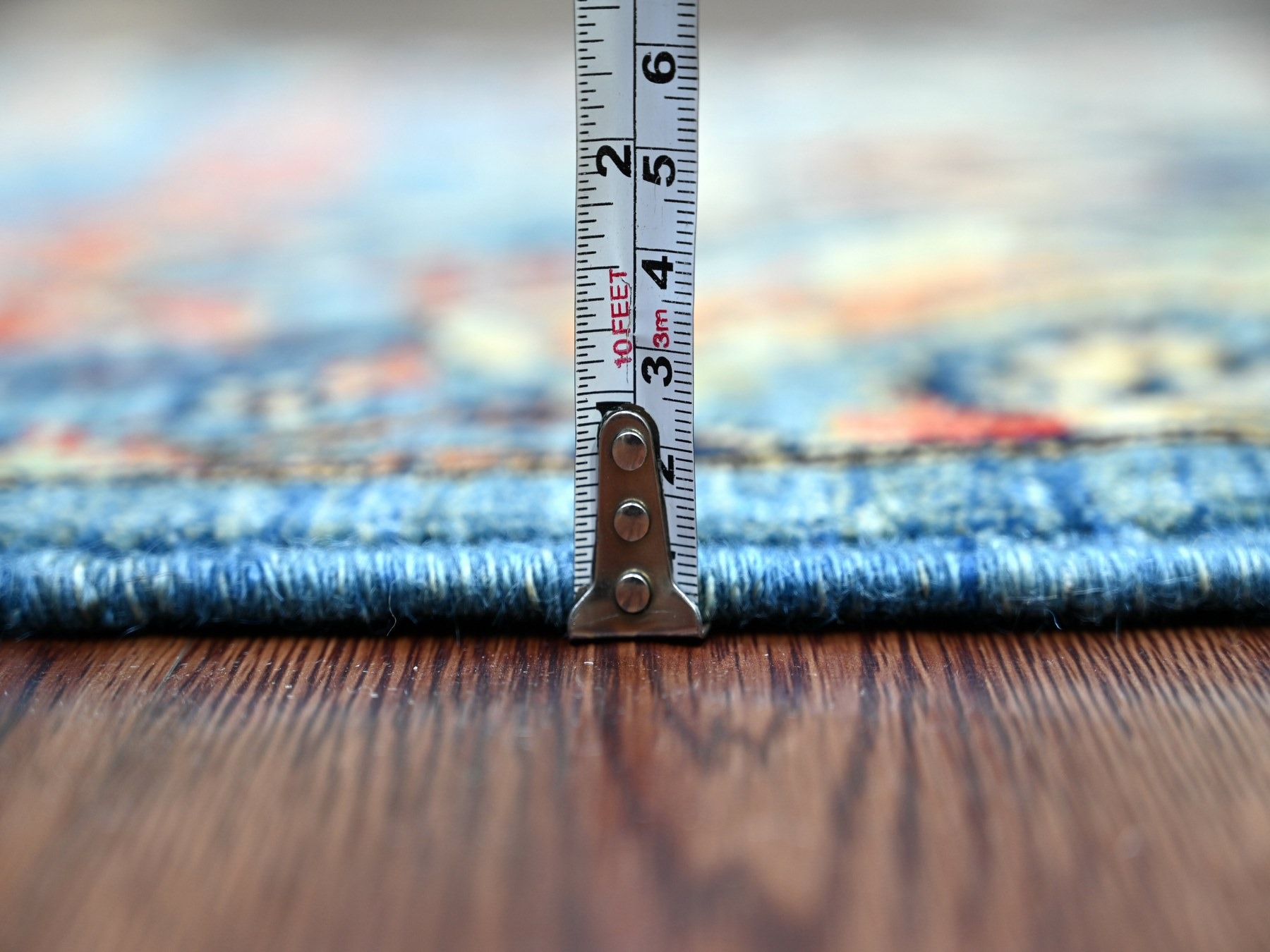 2'8"x5'8" Marlin Blue, Bijar Garus Design, Hand Knotted, High Mountain Wool, Aryana Grade, Soft Pile, Vegetable Dyes, Densely Woven, Short Runner, Oriental Rug HR21503 - Image 5