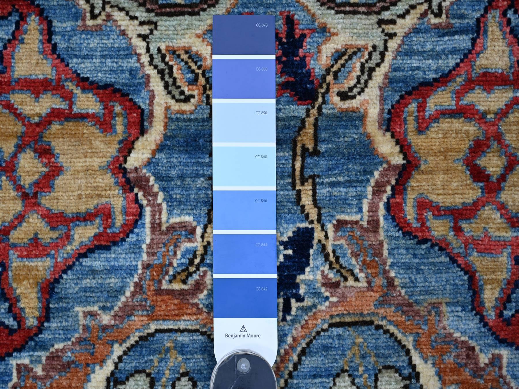 2'7"x9'10" Bayern Blue, Bijar Garus Design, Hand Knotted, High Mountain Wool, Aryana Grade, Soft Pile, Vegetable Dyes, Densely Woven, Runner, Oriental Rug HR21579 - Image 3