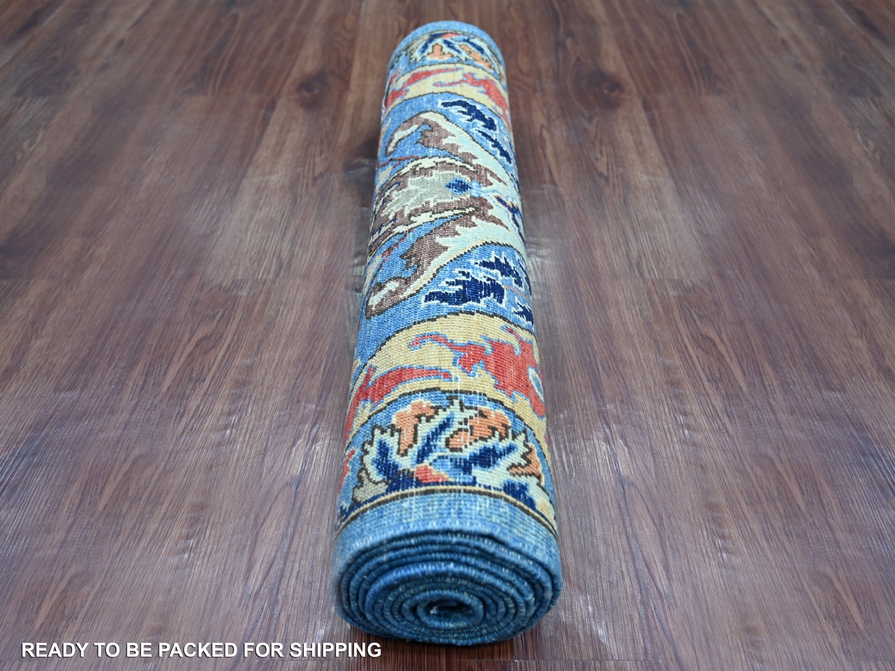 2'7"x9'10" Bayern Blue, Bijar Garus Design, Hand Knotted, High Mountain Wool, Aryana Grade, Soft Pile, Vegetable Dyes, Densely Woven, Runner, Oriental Rug HR21579 - Image 4