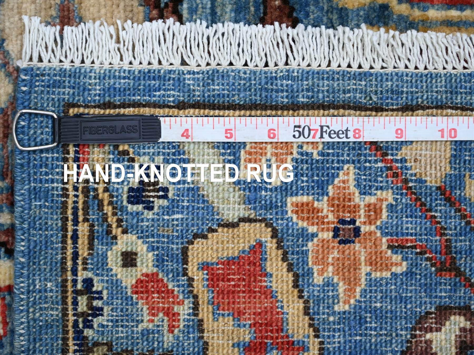 2'7"x9'10" Bayern Blue, Bijar Garus Design, Hand Knotted, High Mountain Wool, Aryana Grade, Soft Pile, Vegetable Dyes, Densely Woven, Runner, Oriental Rug HR21579 - Image 6